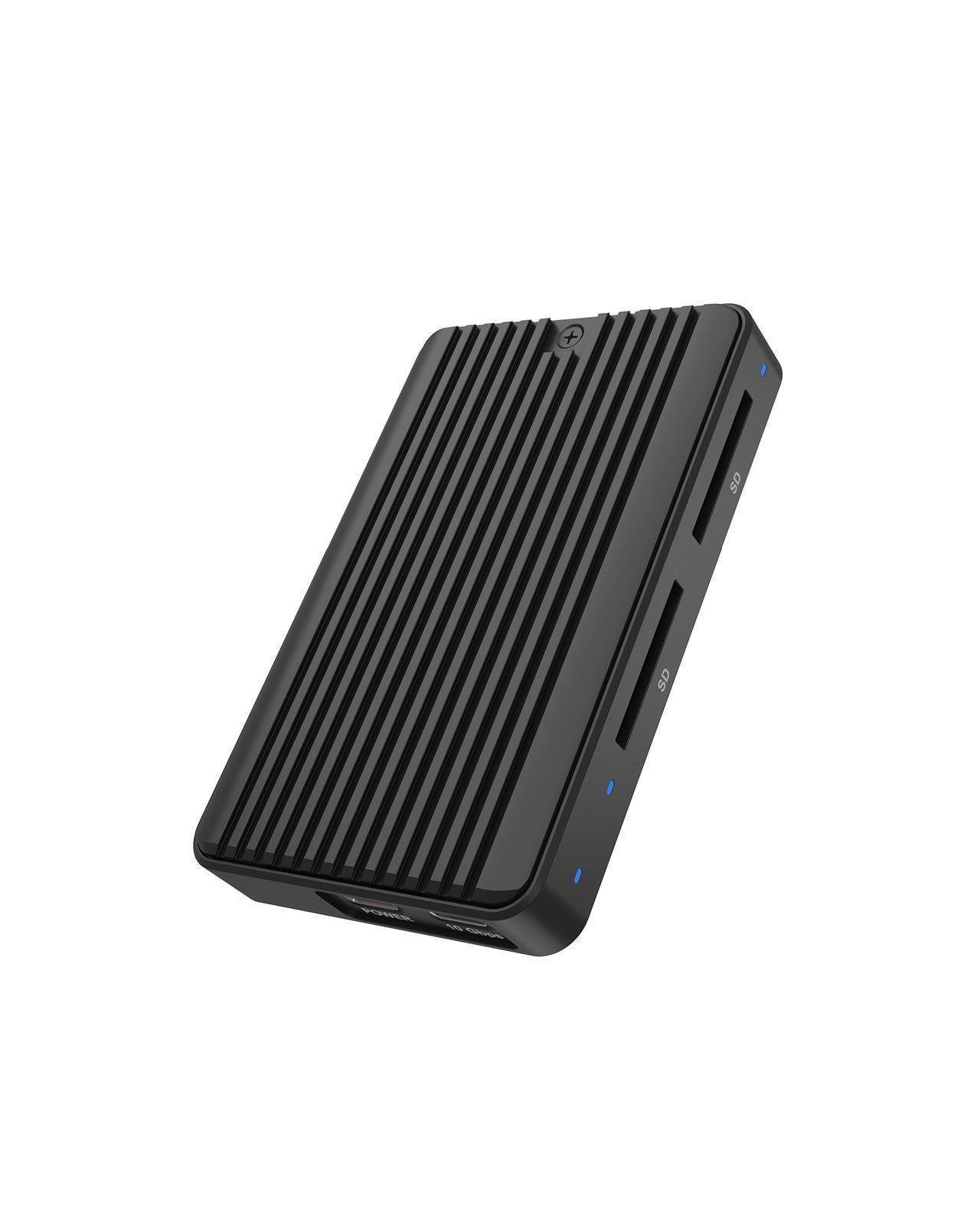 M.2 SSD Gehäuse für M.2 NVMe & SATA SSD mit dual SD 4.0 Kartenleser