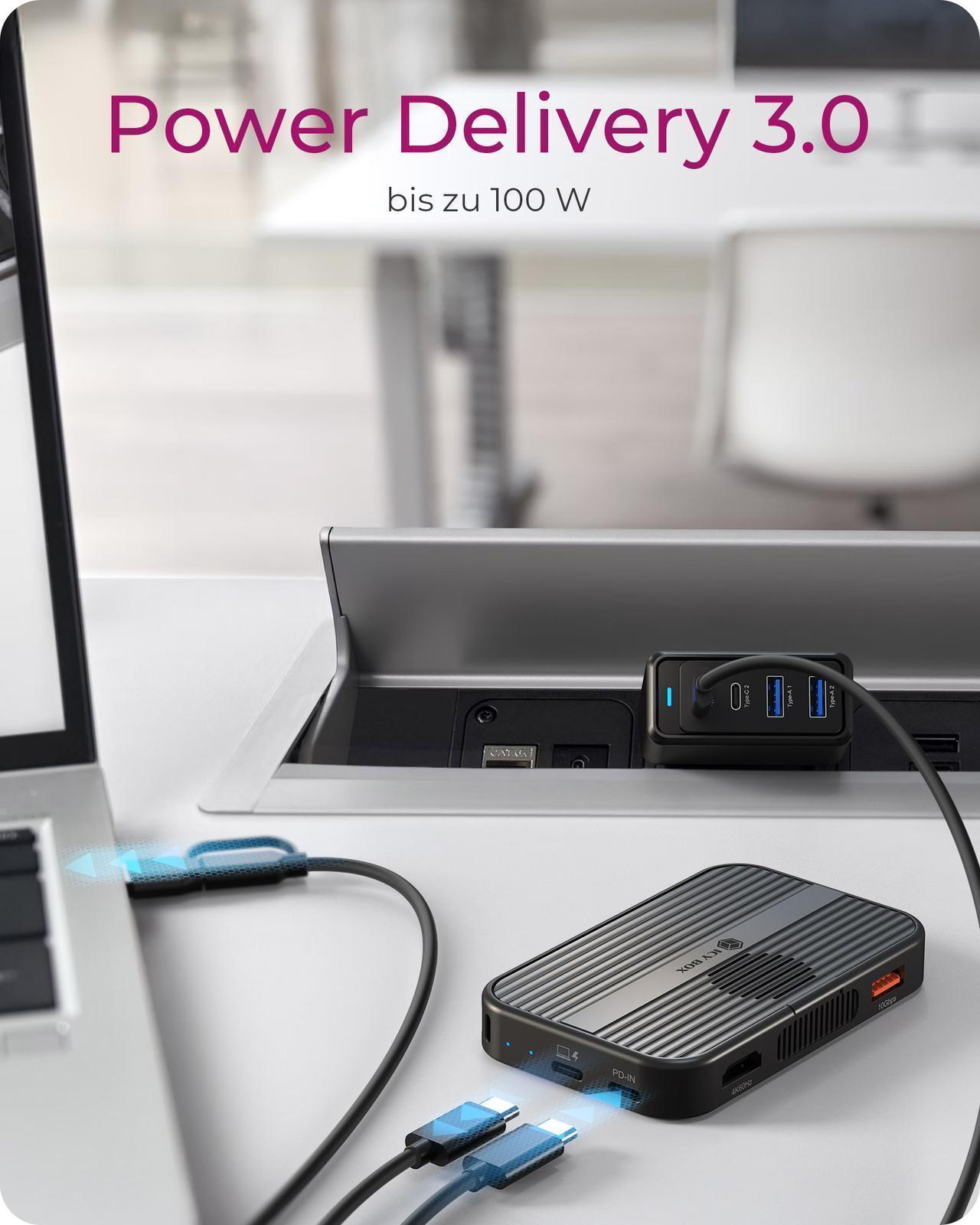 7-in-1 DockingStation als magnetisches M.2 NVMe und SATA SSD Gehäuse mit integriertem Lüfter