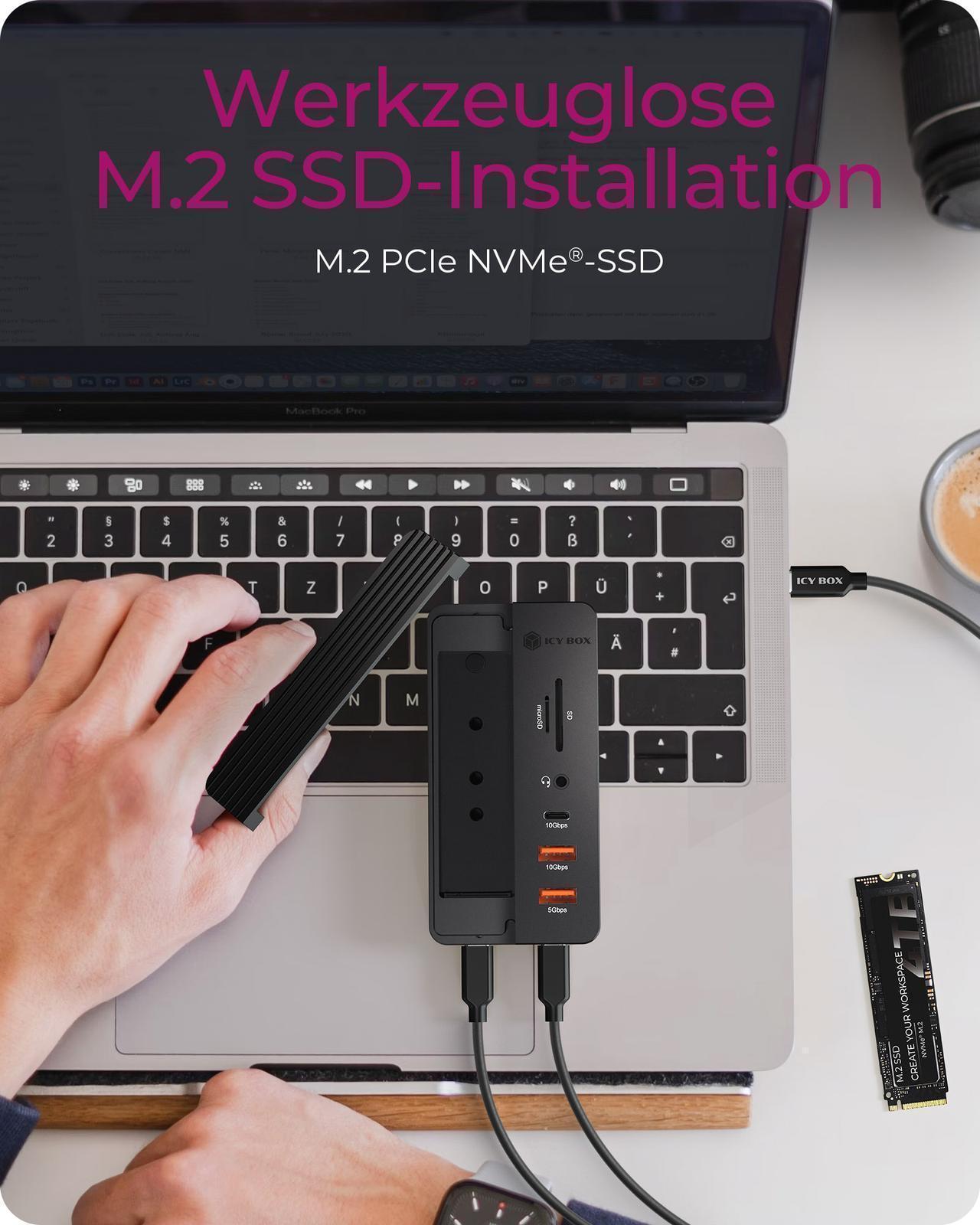 10-in-1 DockingStation inklusive M.2 NVMe SSD Gehäuse