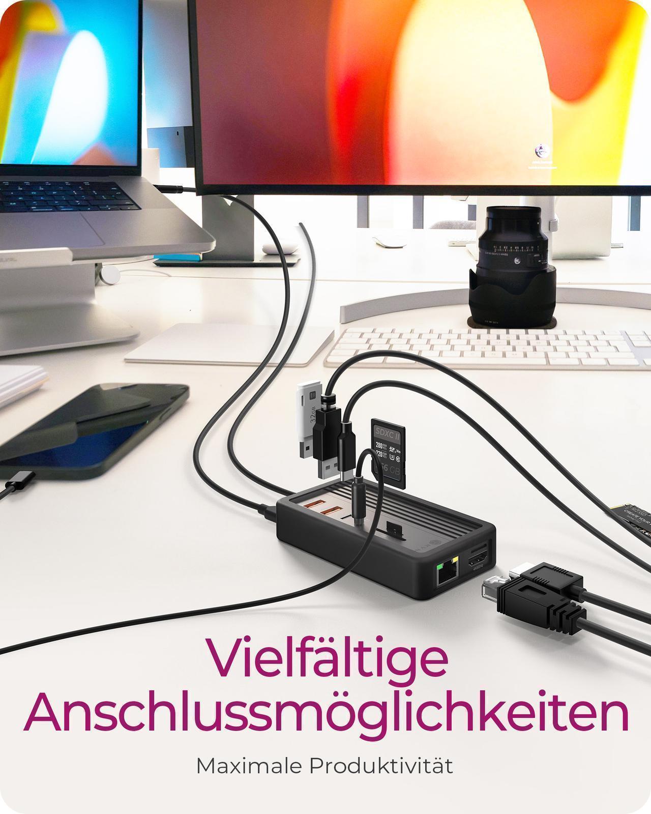 10-in-1 DockingStation inklusive M.2 NVMe SSD Gehäuse