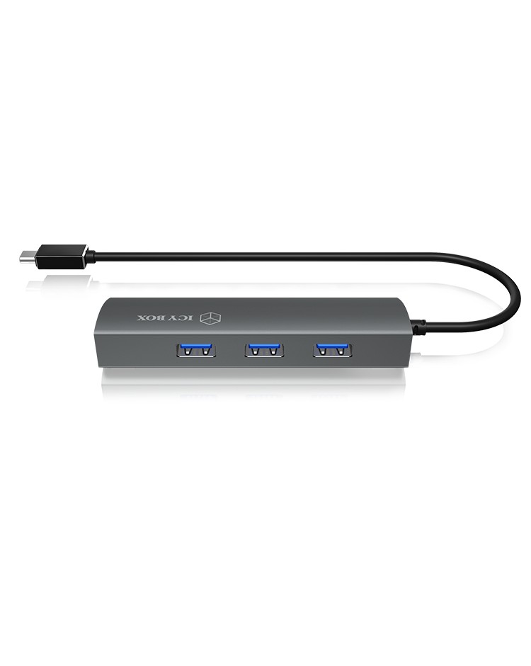 3 Port Hub mit USB Type-C® Anschluss und Gigabit-LAN Port