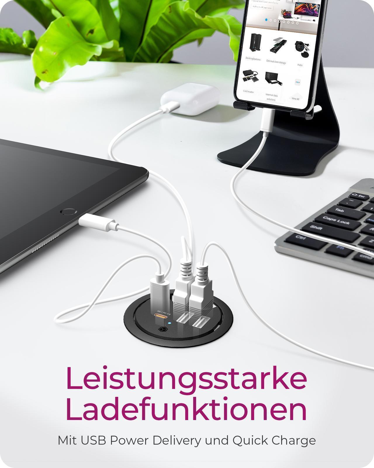 USB Tischladegerät mit Power Delivery & Quick Charge