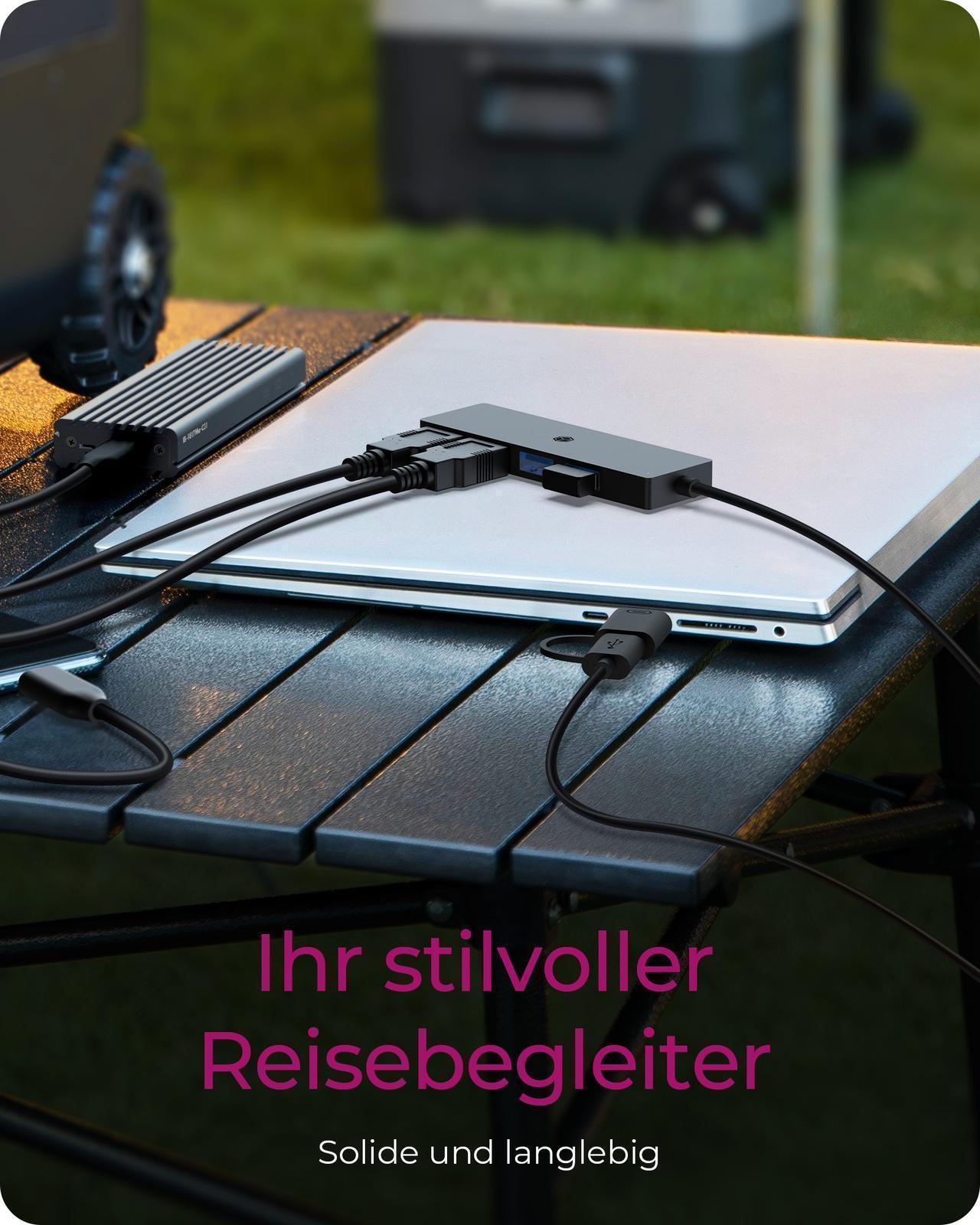 4-Port Hub mit USB 3.2 Gen 1 Type-C® und Type-A Anschluss