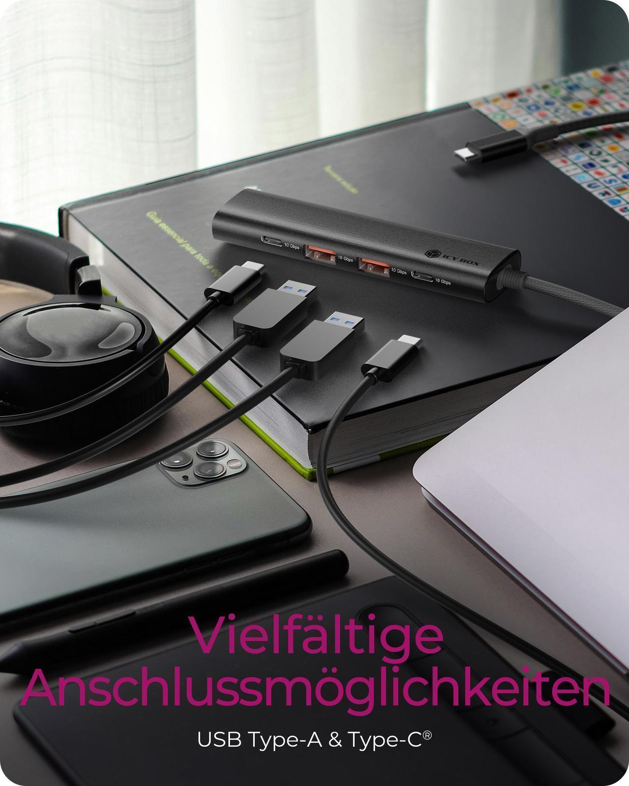 4-Port USB 3.2 Gen 2 Hub mit USB Power Delivery