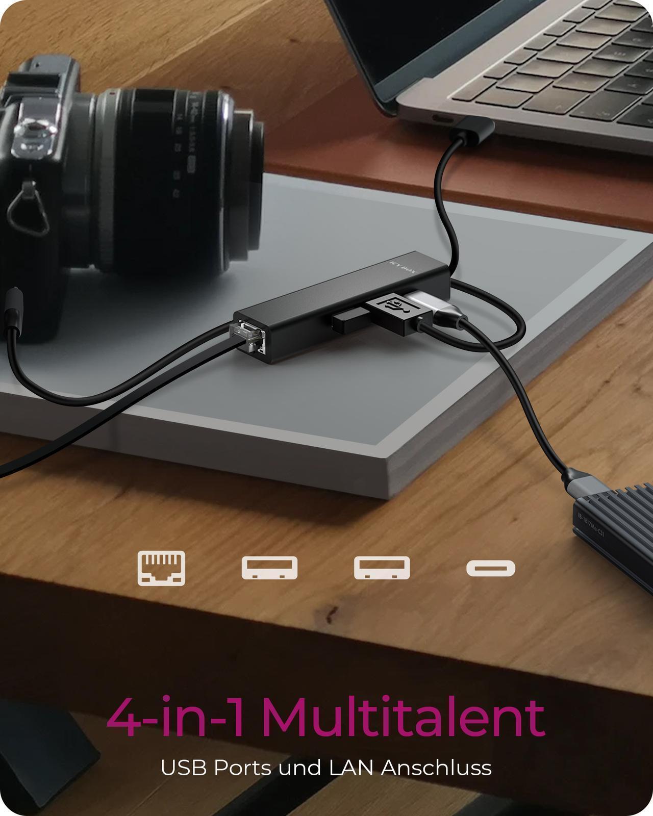 4 Port Hub mit USB 3.2 Gen 1 Type-A oder Type-C® Anschluss