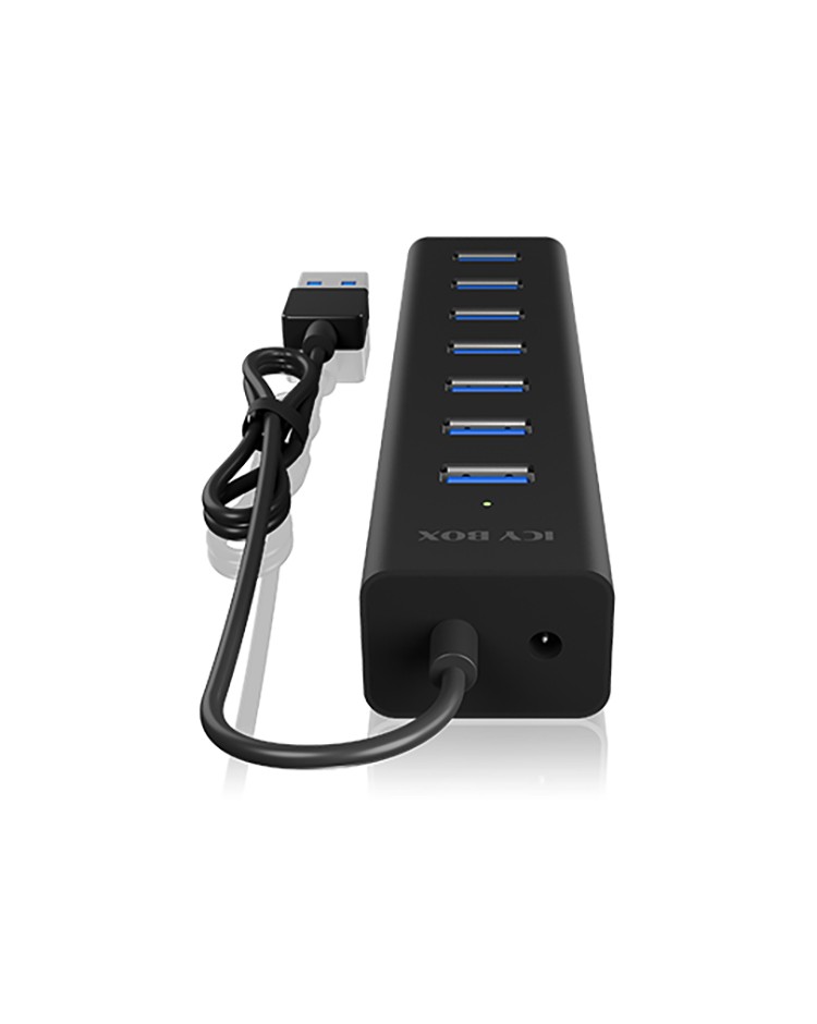 7-Port Hub mit USB Type-A Anschluss und Netzteil