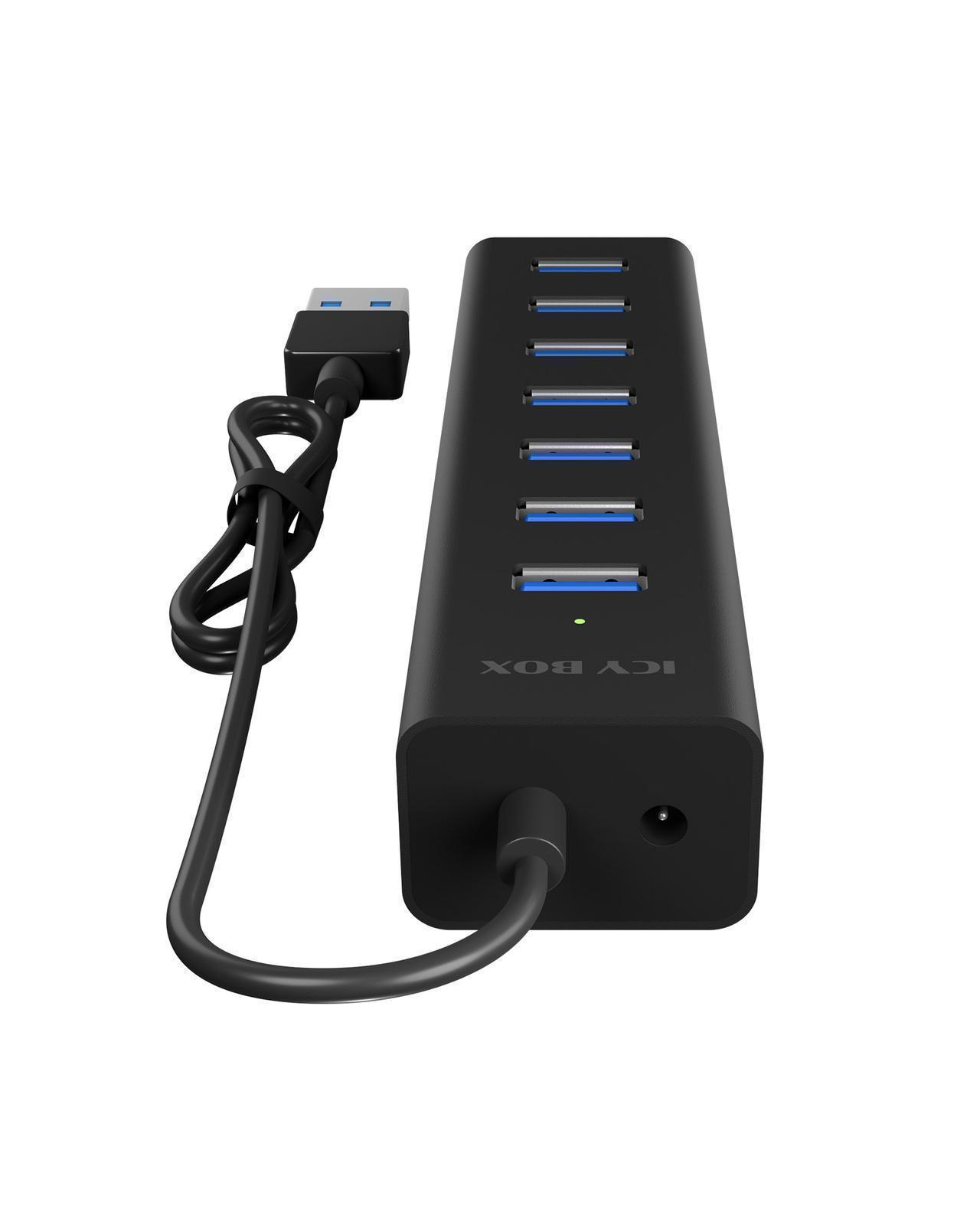 7-Port Hub mit USB Type-A Anschluss und Netzteil