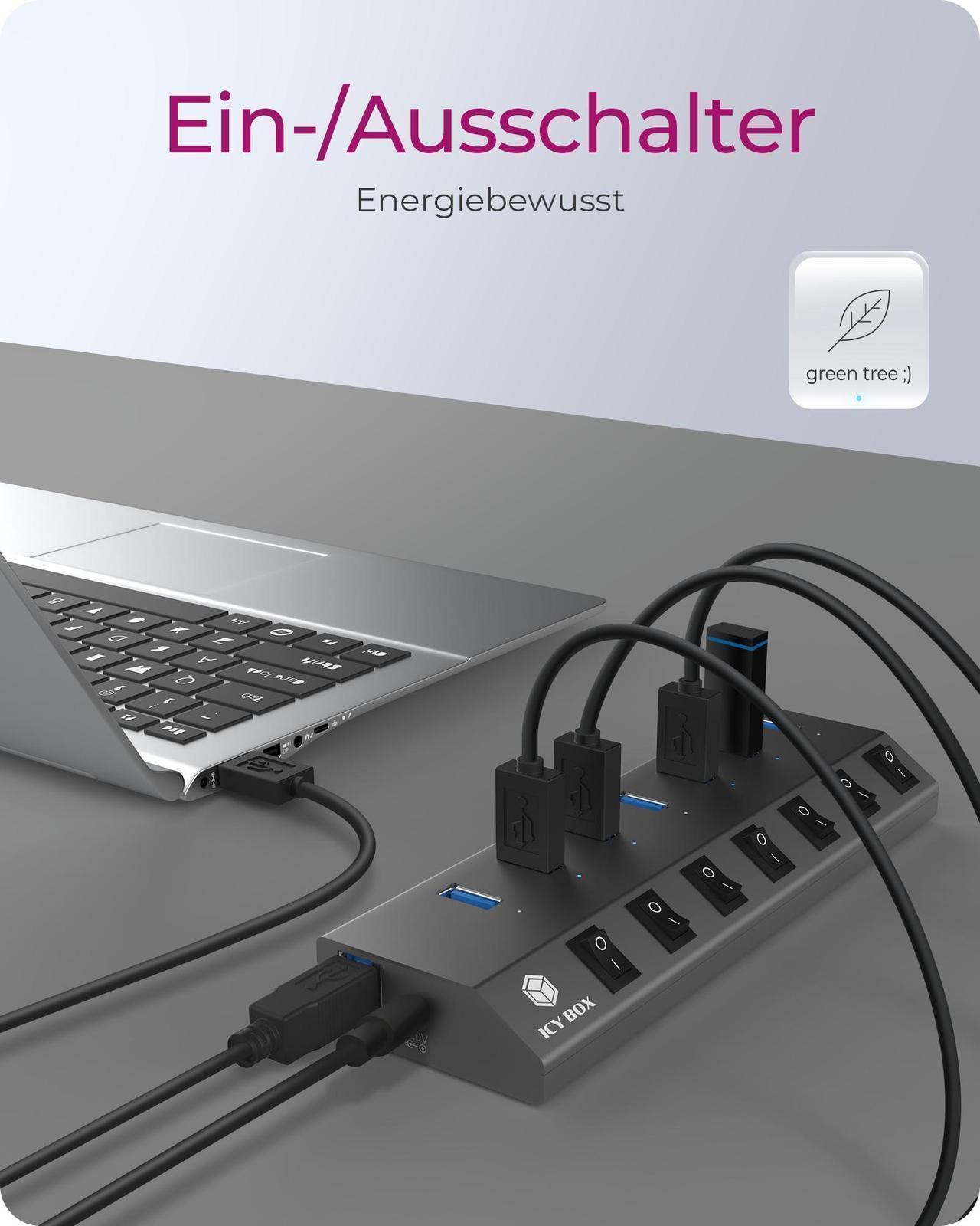 7-Port Hub mit USB 3.0 Type-C® und Type-A Anschluss und BC 1.2 unterstützung