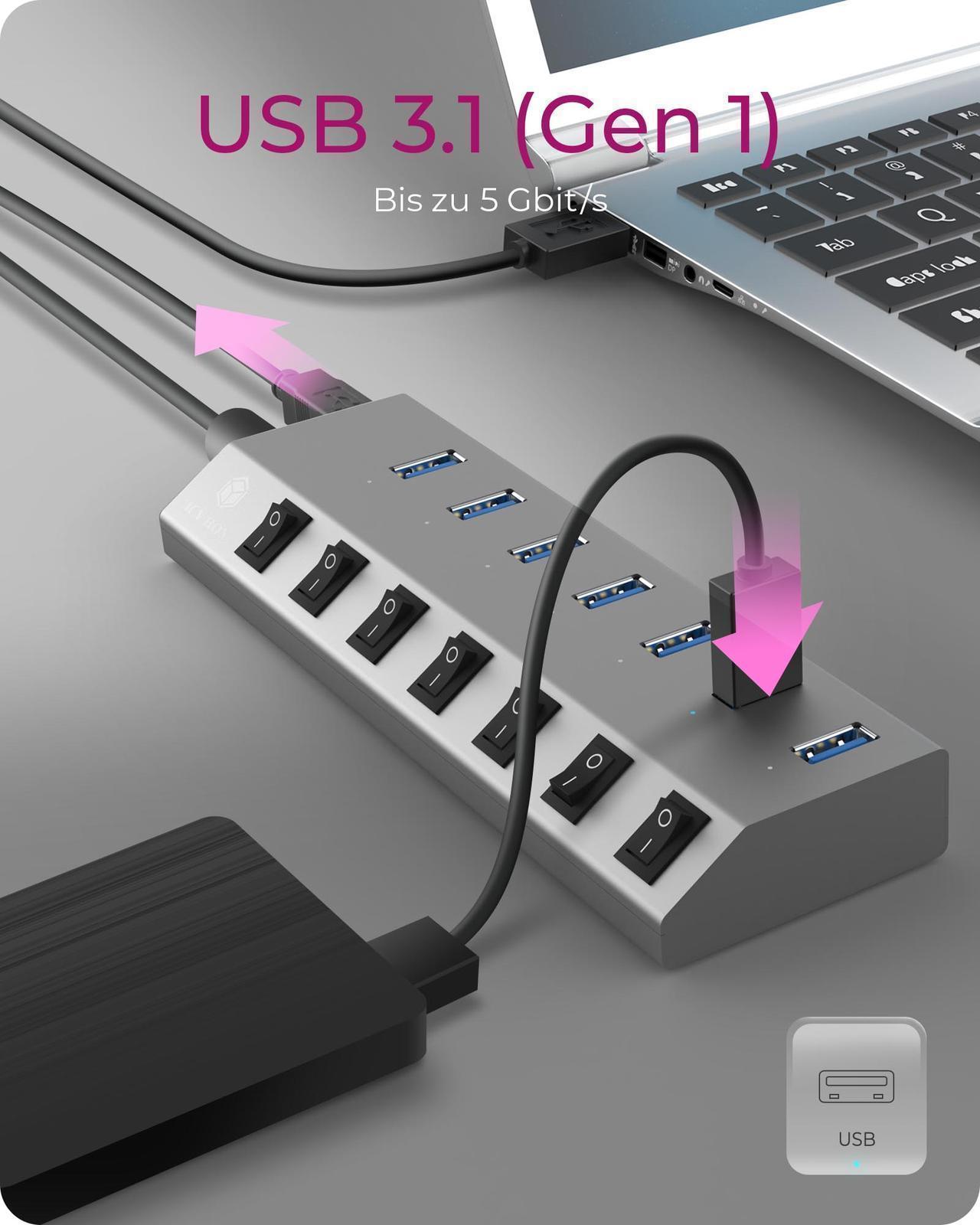7-Port Hub mit USB 3.0 Type-C® und Type-A Anschluss und BC 1.2 unterstützung