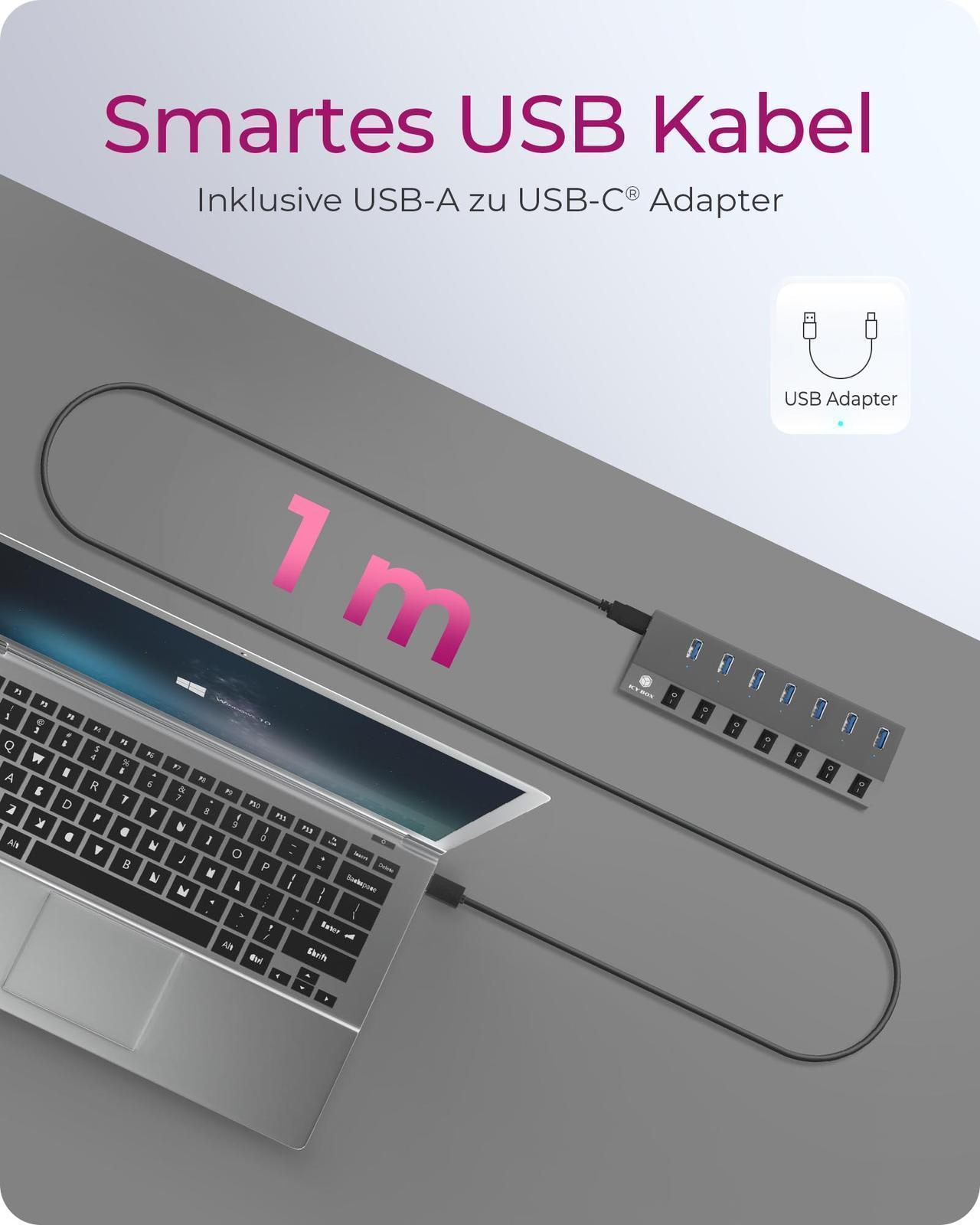 7-Port Hub mit USB 3.0 Type-C® und Type-A Anschluss und BC 1.2 unterstützung