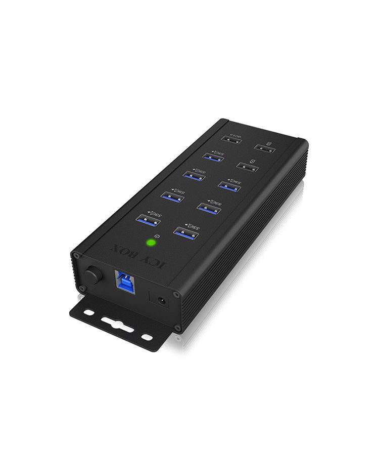 7 Port Industriehub mit USB Type-A Anschluss, QC 3.0 Ladeanschluss und 2x Schnellladeports