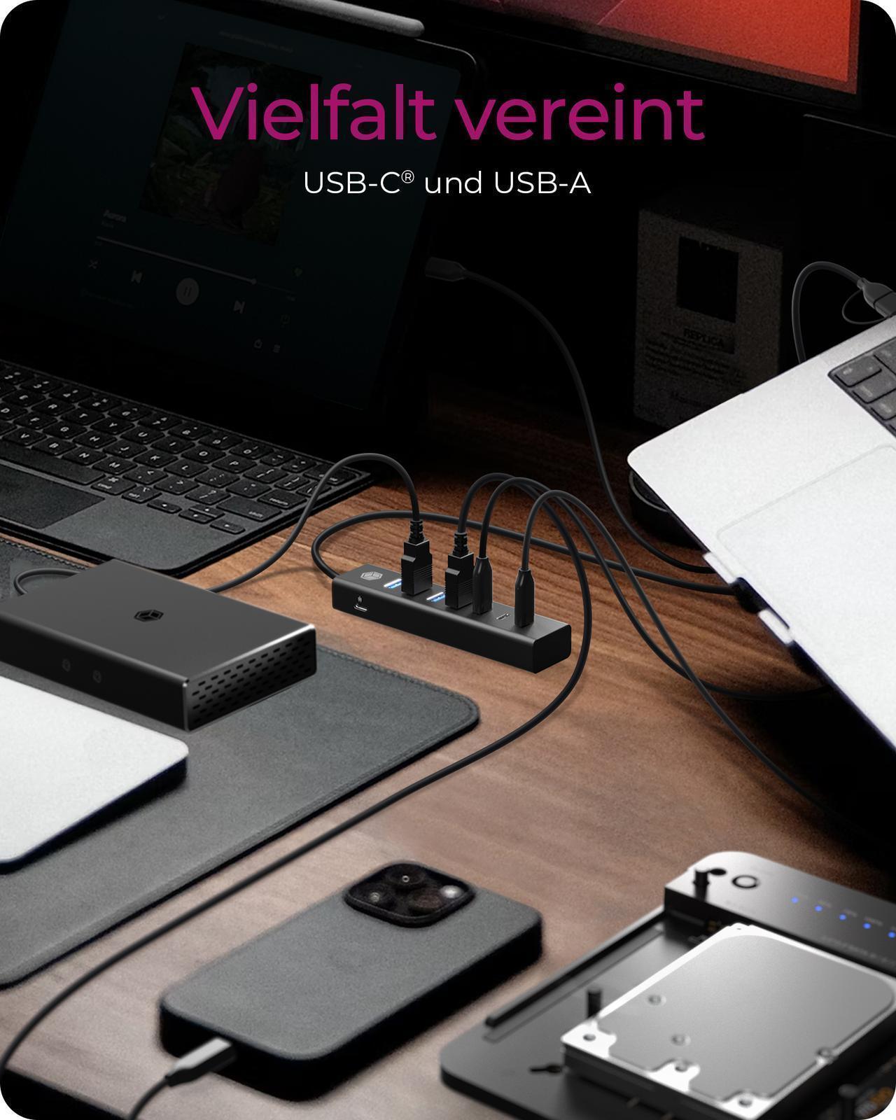 7-Port Hub mit USB 3.2 Gen 1 Type-C® und Type-A