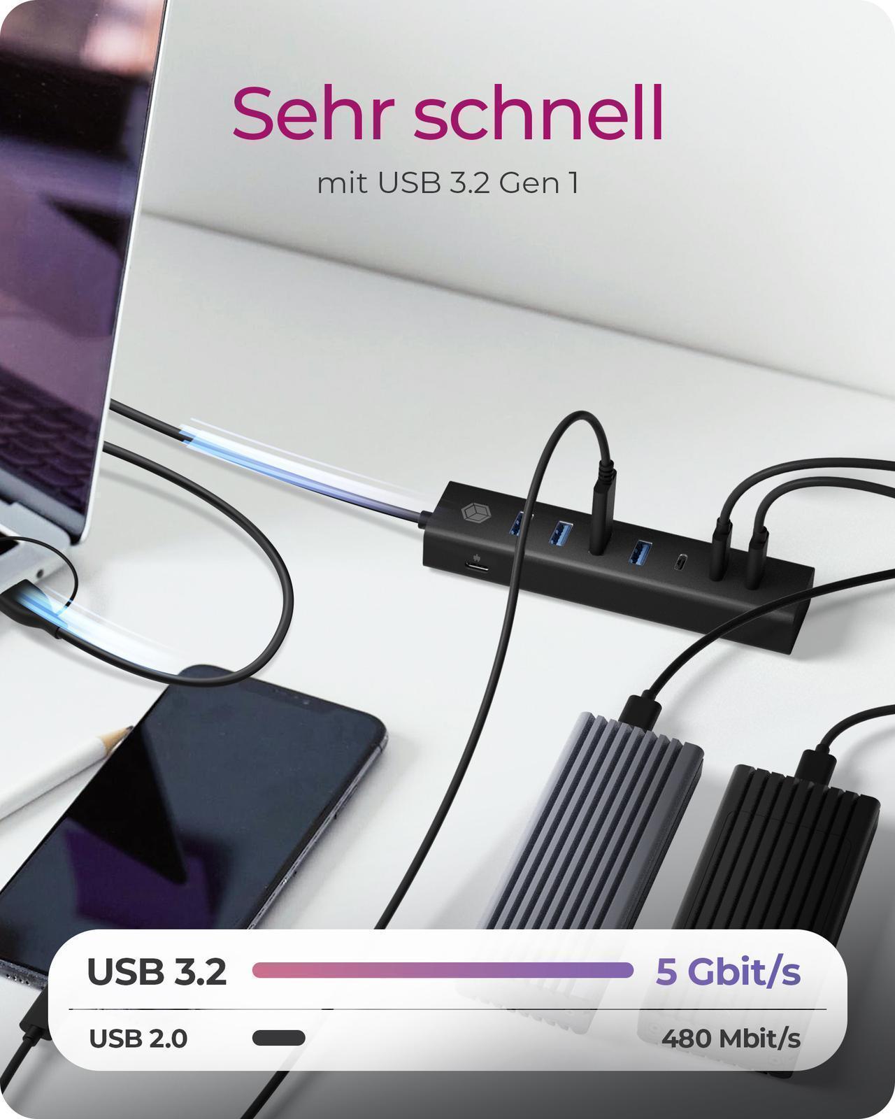 7-Port Hub mit USB 3.2 Gen 1 Type-C® und Type-A
