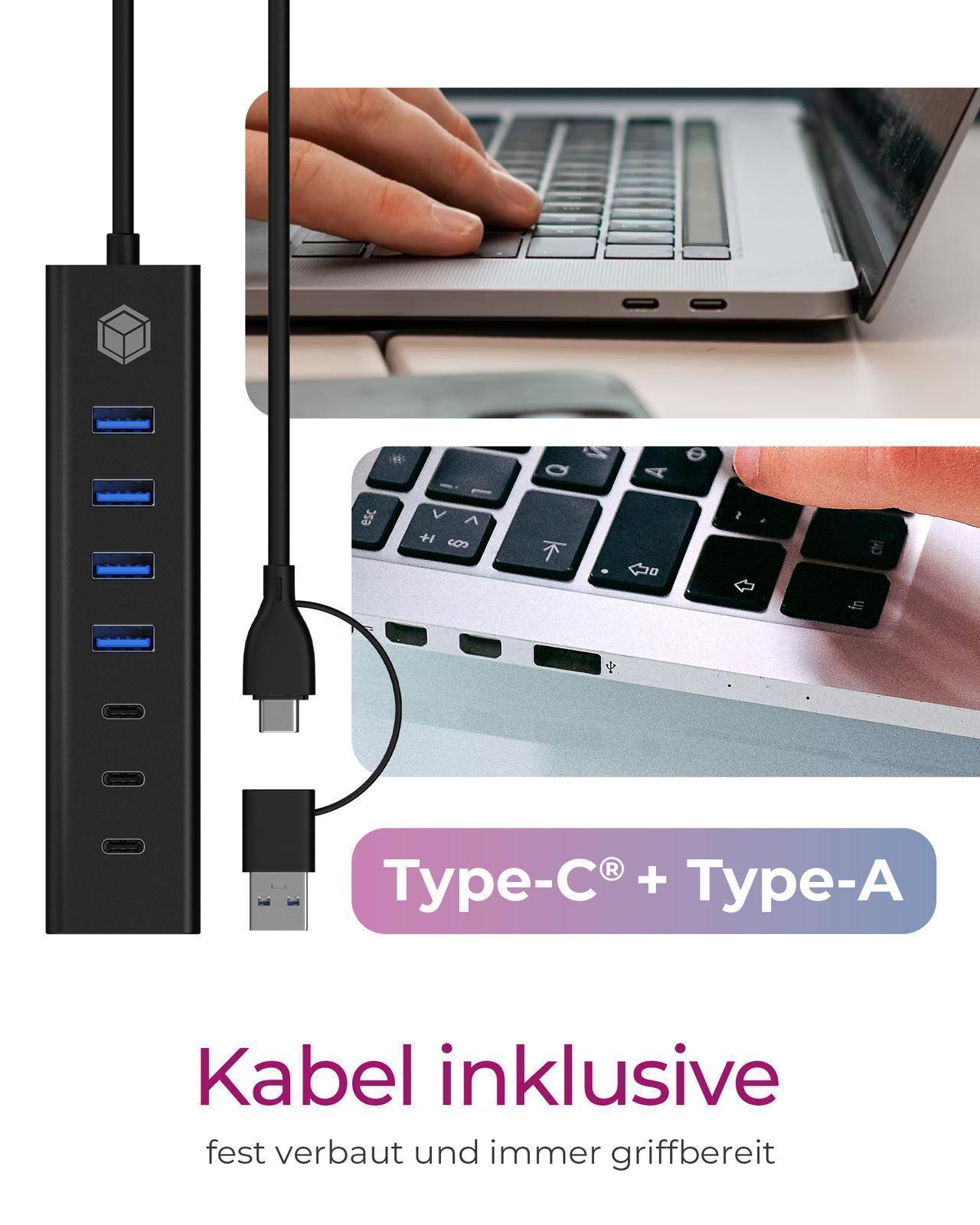 7-Port Hub mit USB 3.2 Gen 1 Type-C® und Type-A