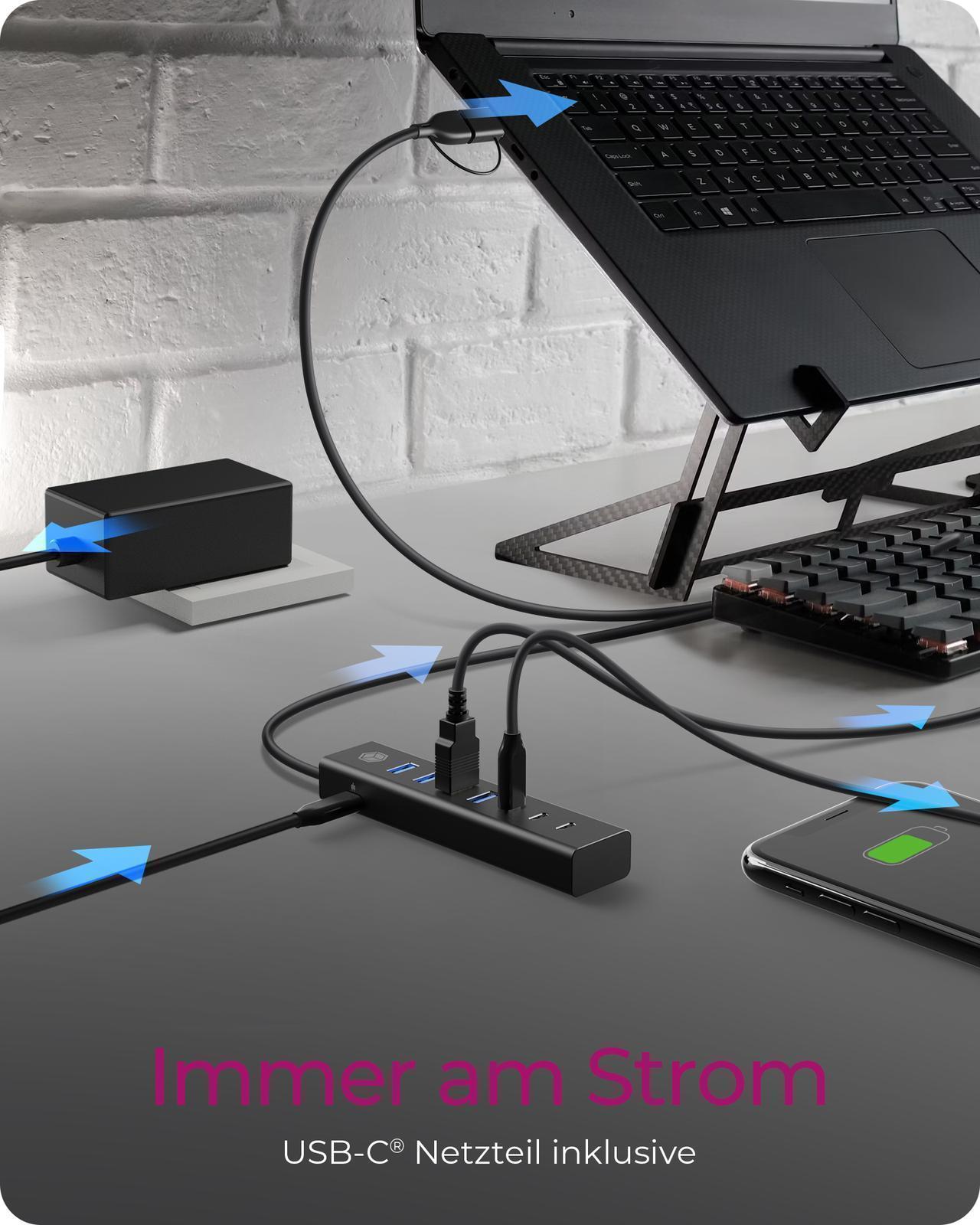 7-Port Hub mit USB 3.2 Gen 1 Type-C® und Type-A