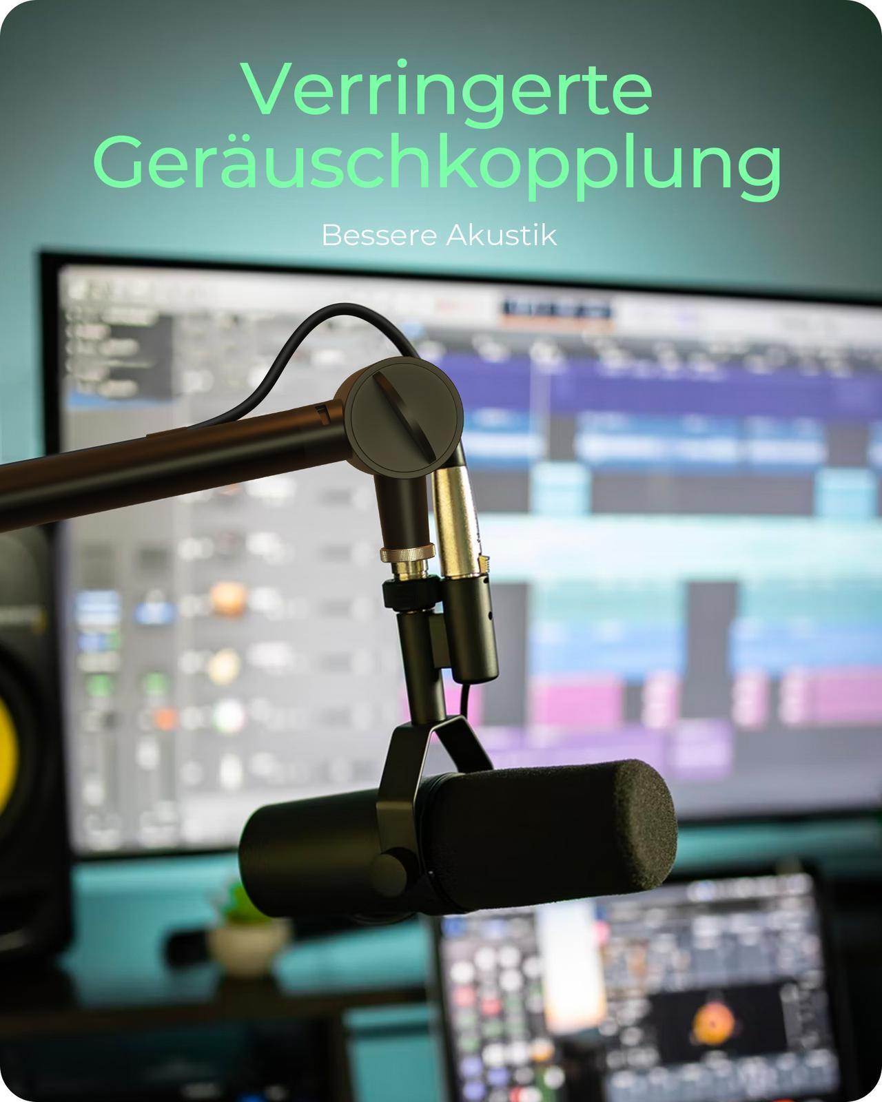 Professioneller Mikrofon-Auslegerarm mit Kabelmanagement und 360° drehbar