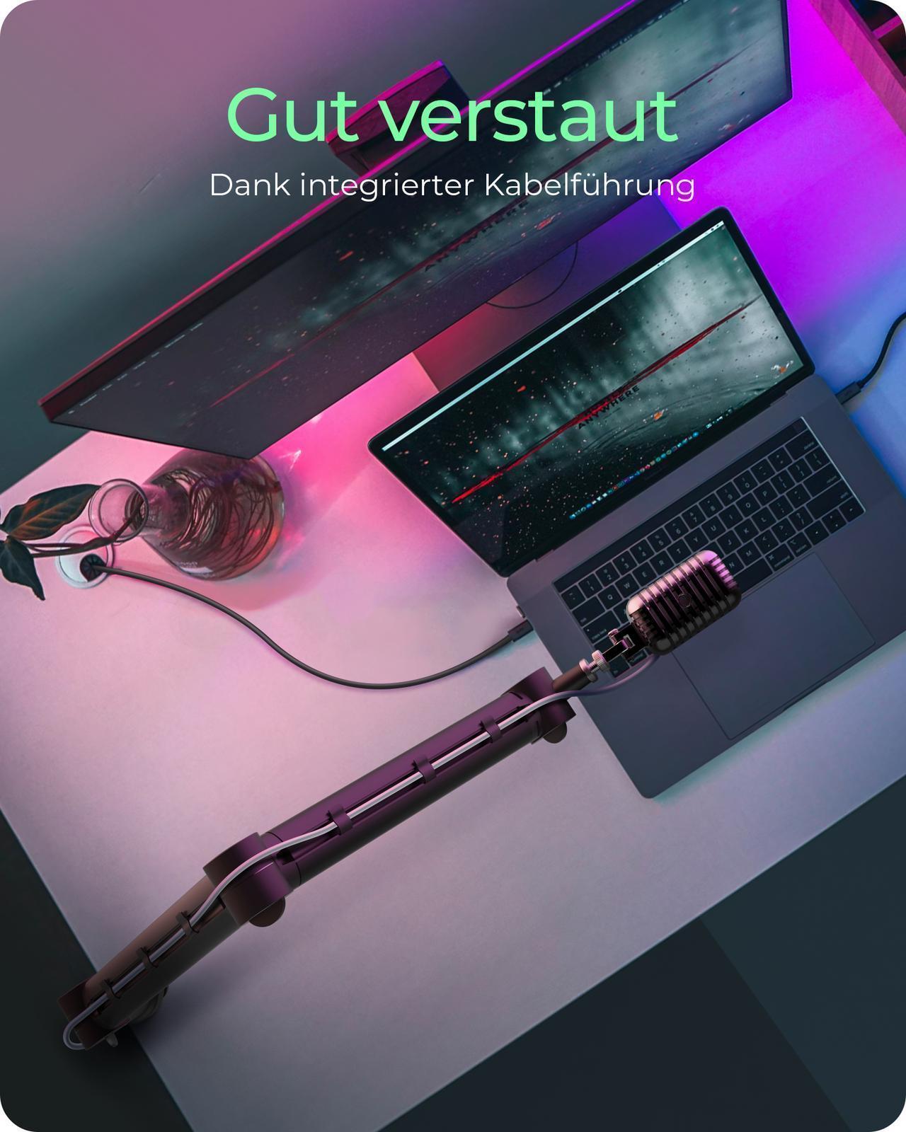 Professioneller Mikrofon-Auslegerarm mit Kabelmanagement und 360° drehbar