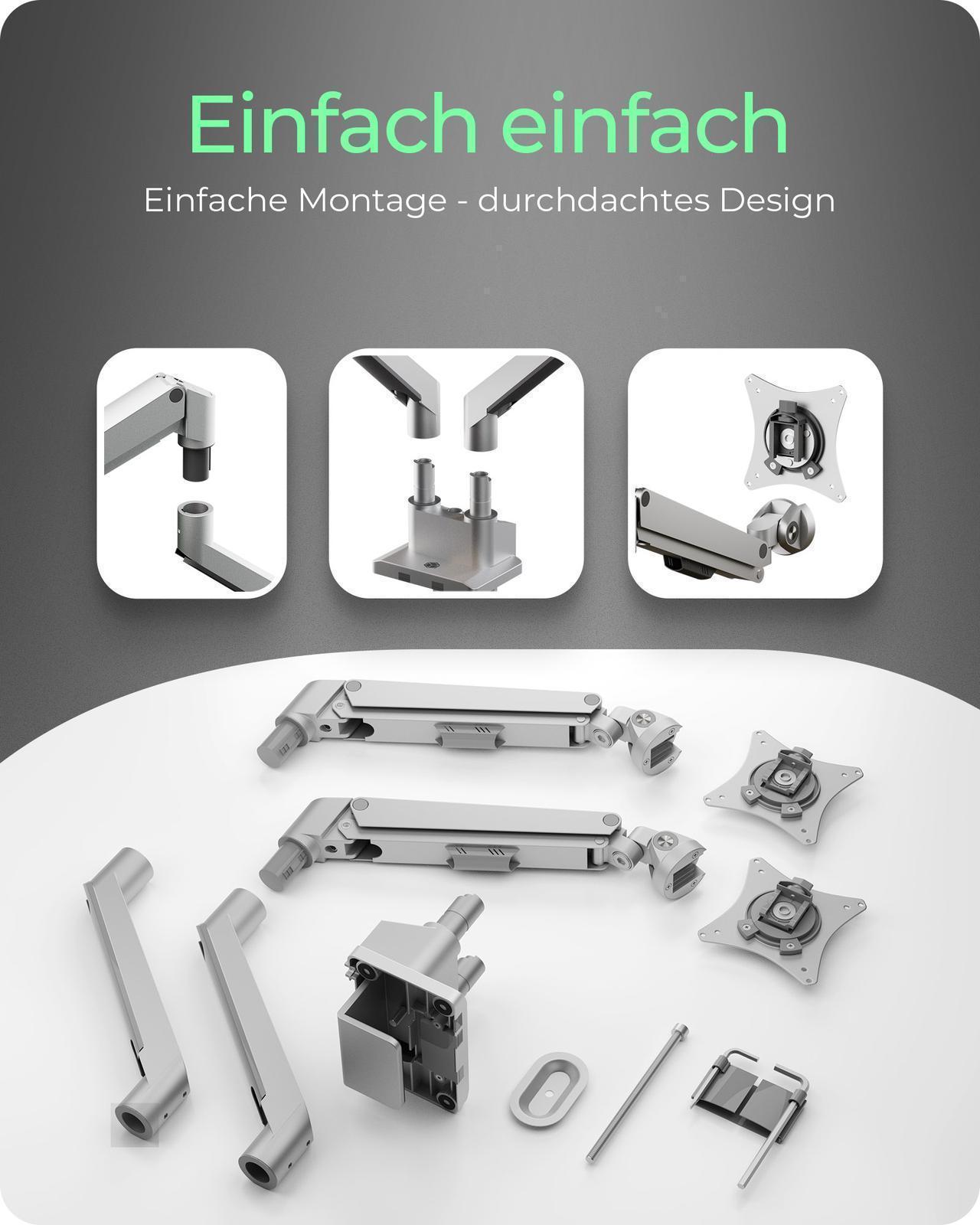 Monitorständer mit Tischhalterung für zwei Monitore bis zu 32" (81 cm)