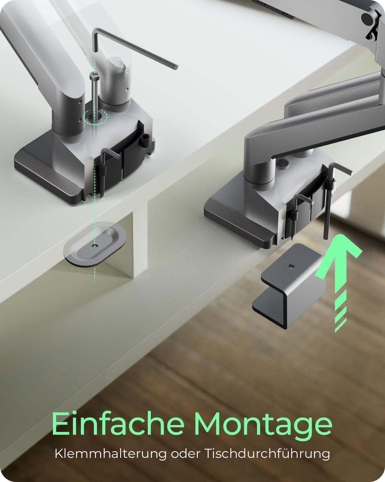 Monitorständer mit Tischhalterung für zwei Monitore bis zu 32" (81 cm)