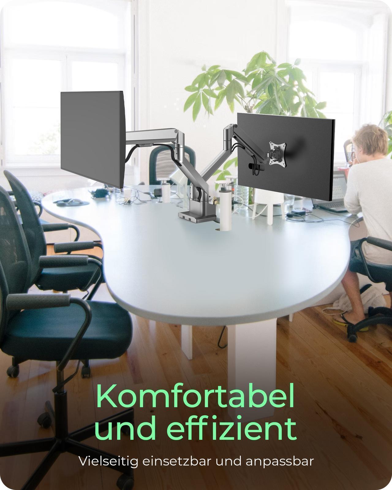 Monitorständer mit Tischhalterung für zwei Monitore bis zu 32" (81 cm)