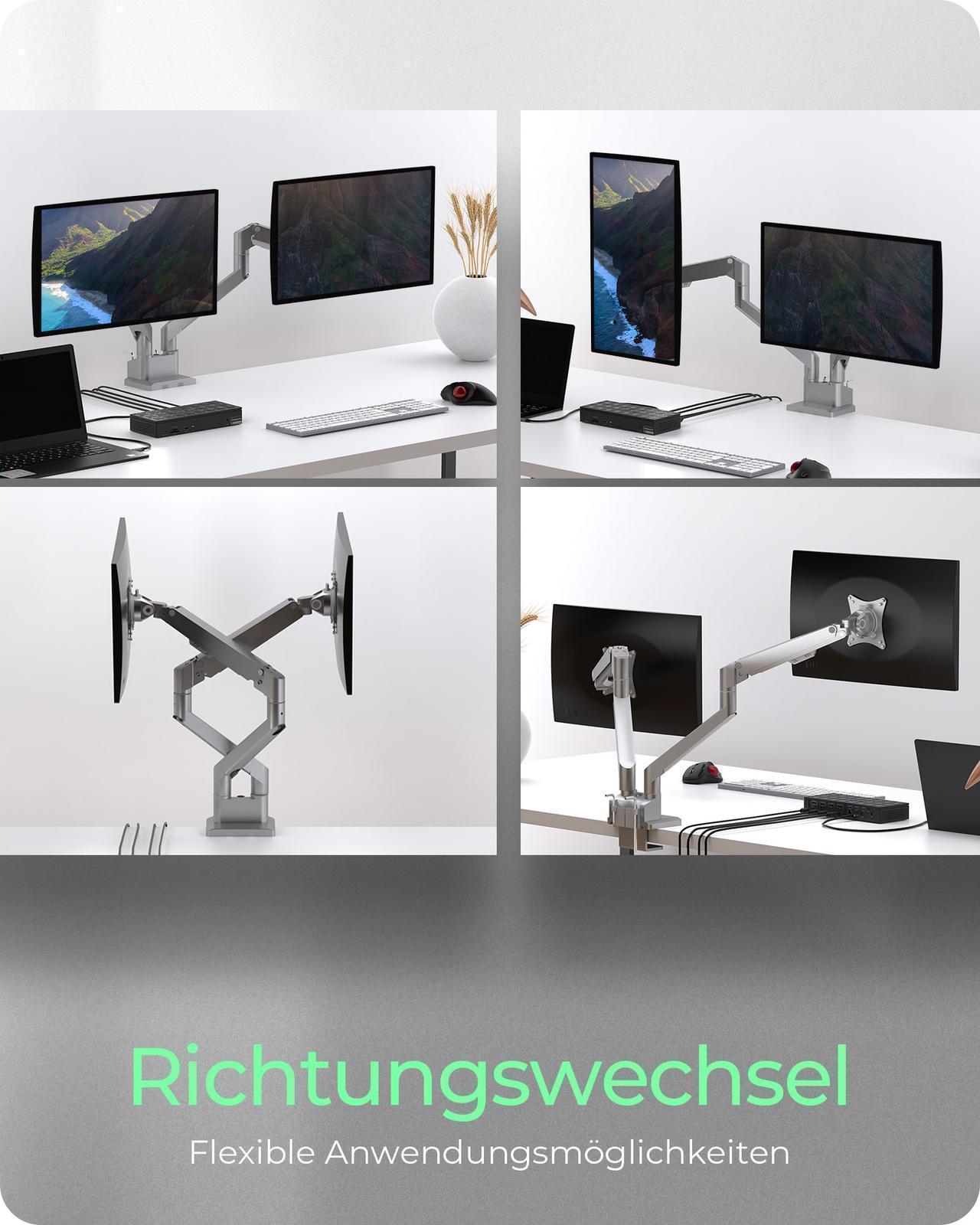 Monitorständer mit Tischhalterung für zwei Monitore bis zu 32" (81 cm)