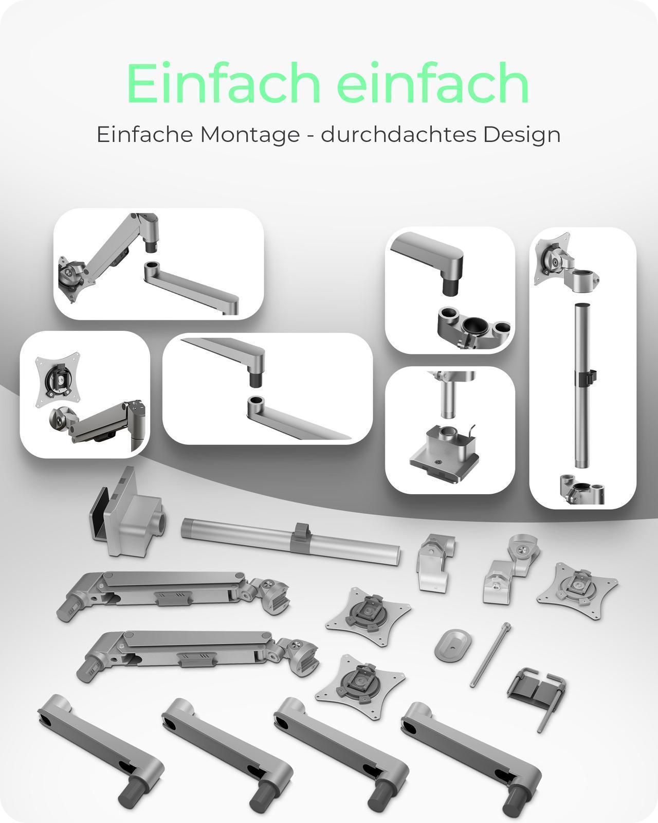 Monitorständer mit Tischhalterung für drei Monitore bis zu 30" (76 cm)