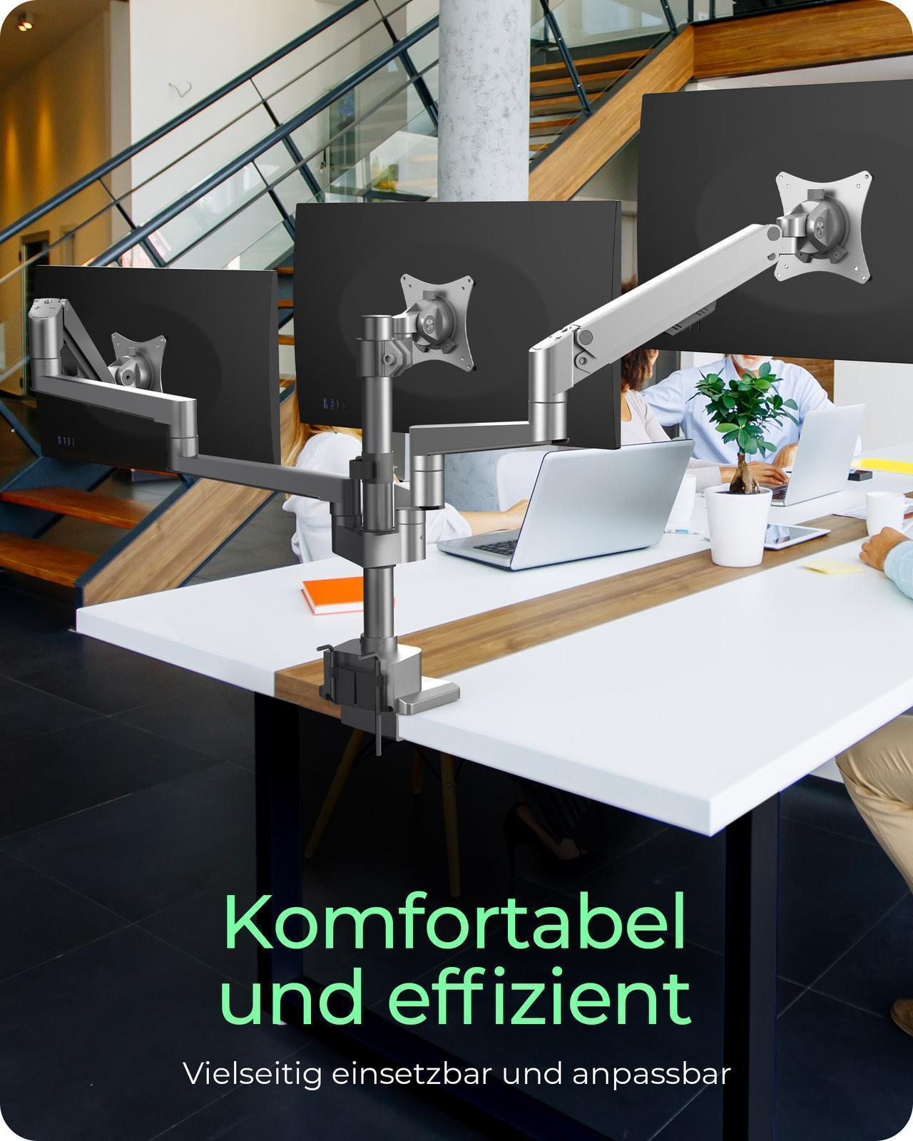Monitorständer mit Tischhalterung für drei Monitore bis zu 30" (76 cm)