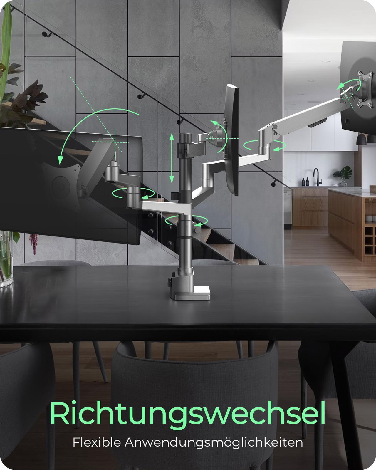 Monitorständer mit Tischhalterung für drei Monitore bis zu 30" (76 cm)