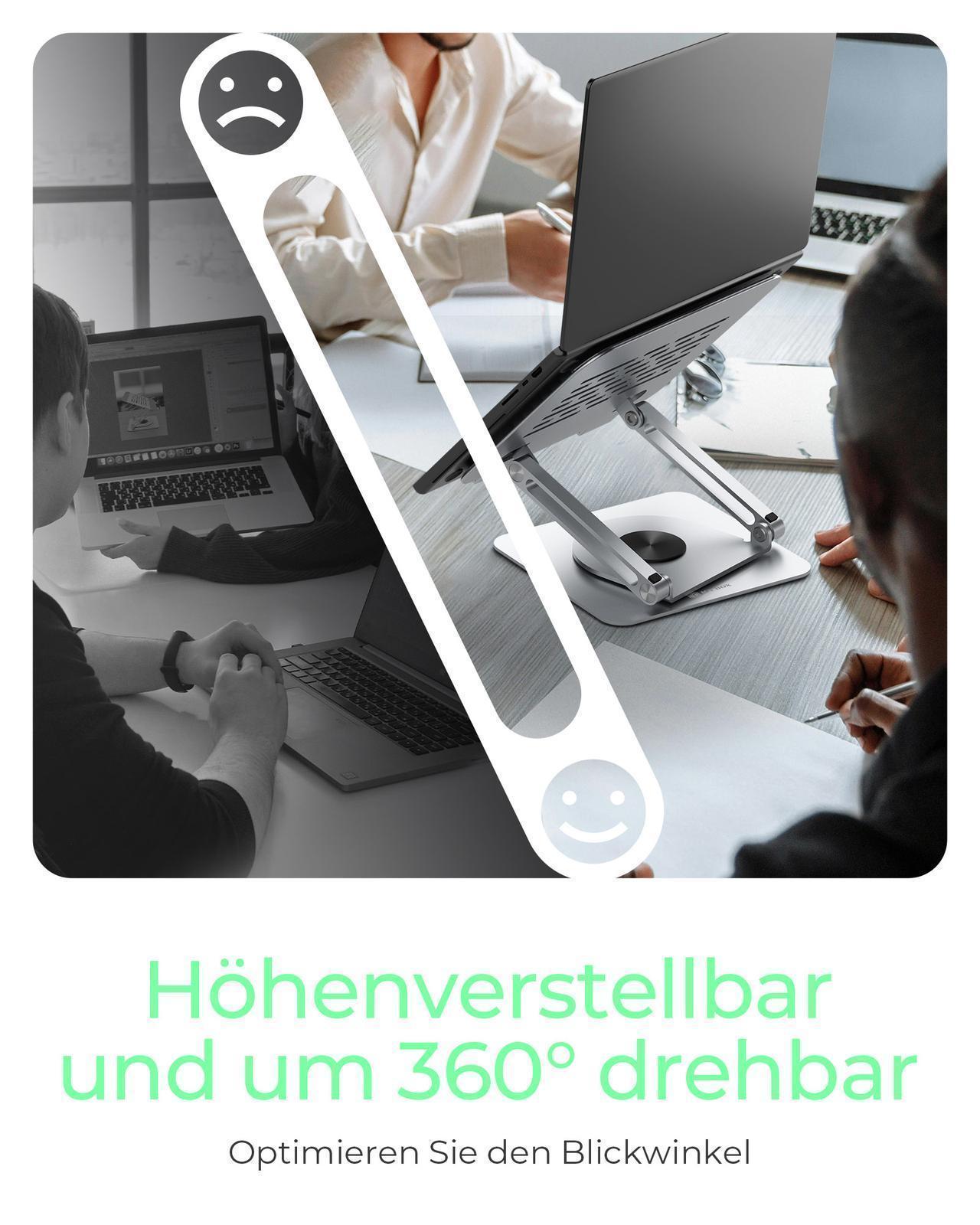 Höhenverstellbarer und drehbarer Notebook-Ständer für Notebooks bis 17“
