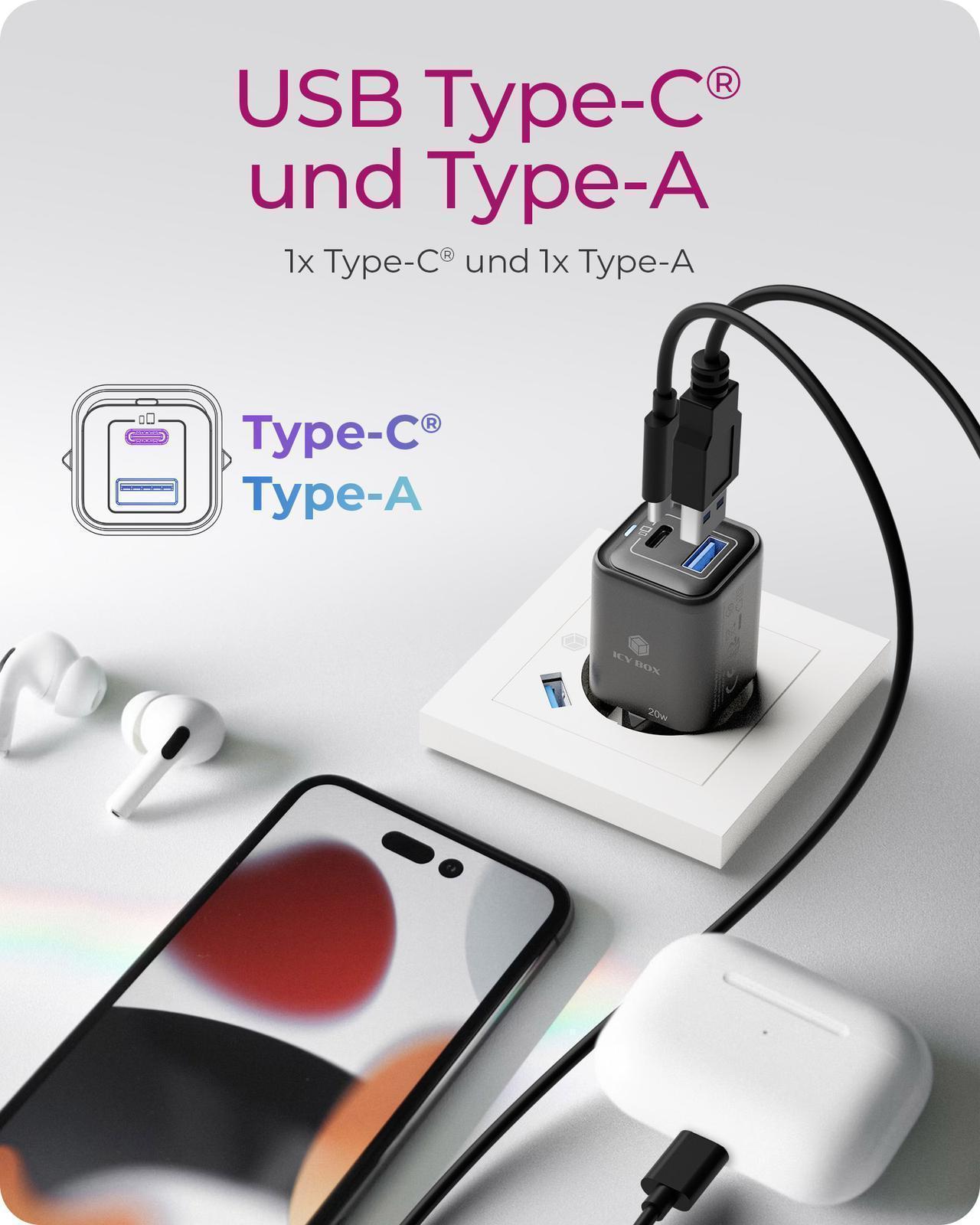 2-Port USB 20W Steckerladegerät für mobile Geräte