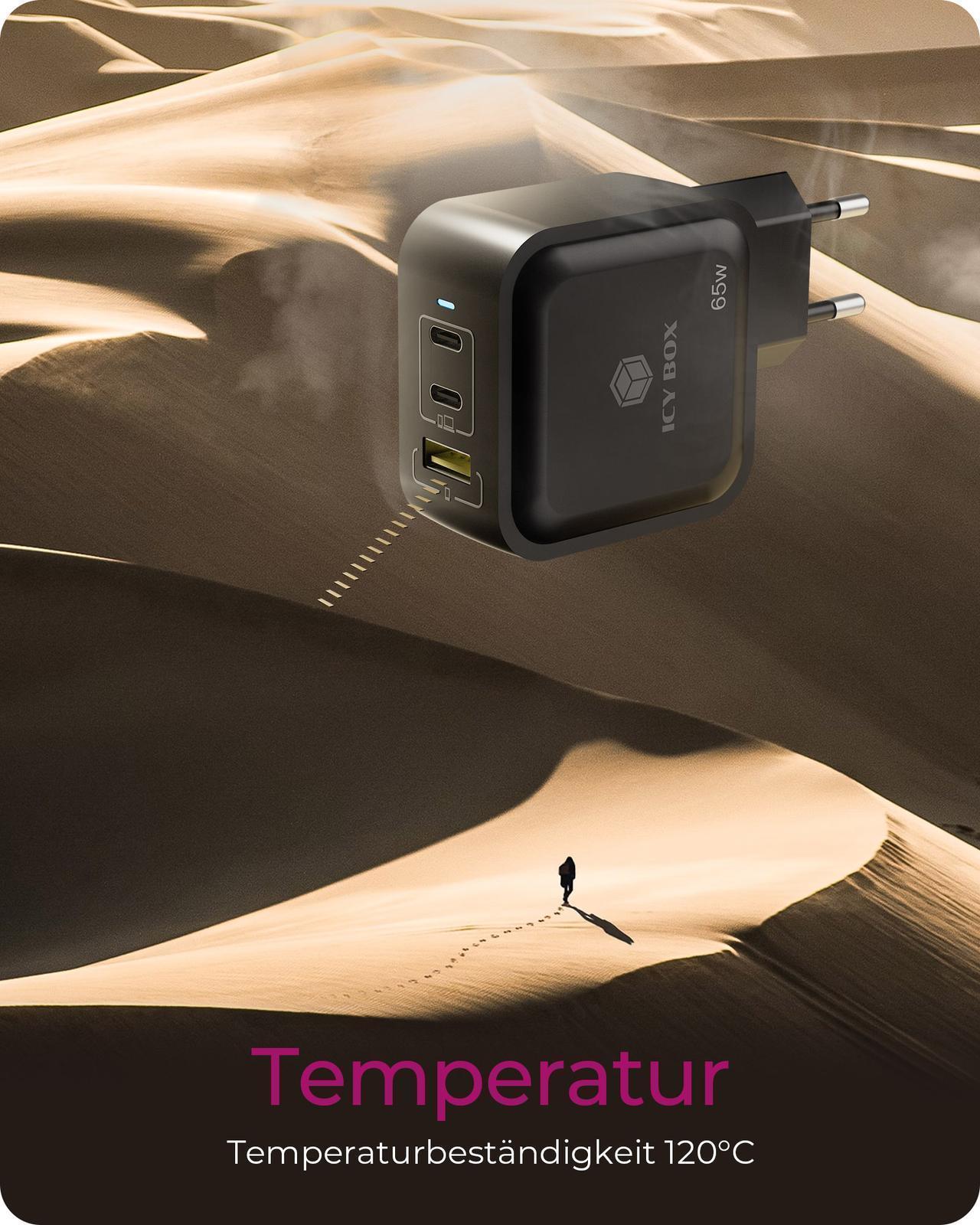 GaN Wandladegerät mit 65 W Power Delivery und Schnellladefunktion