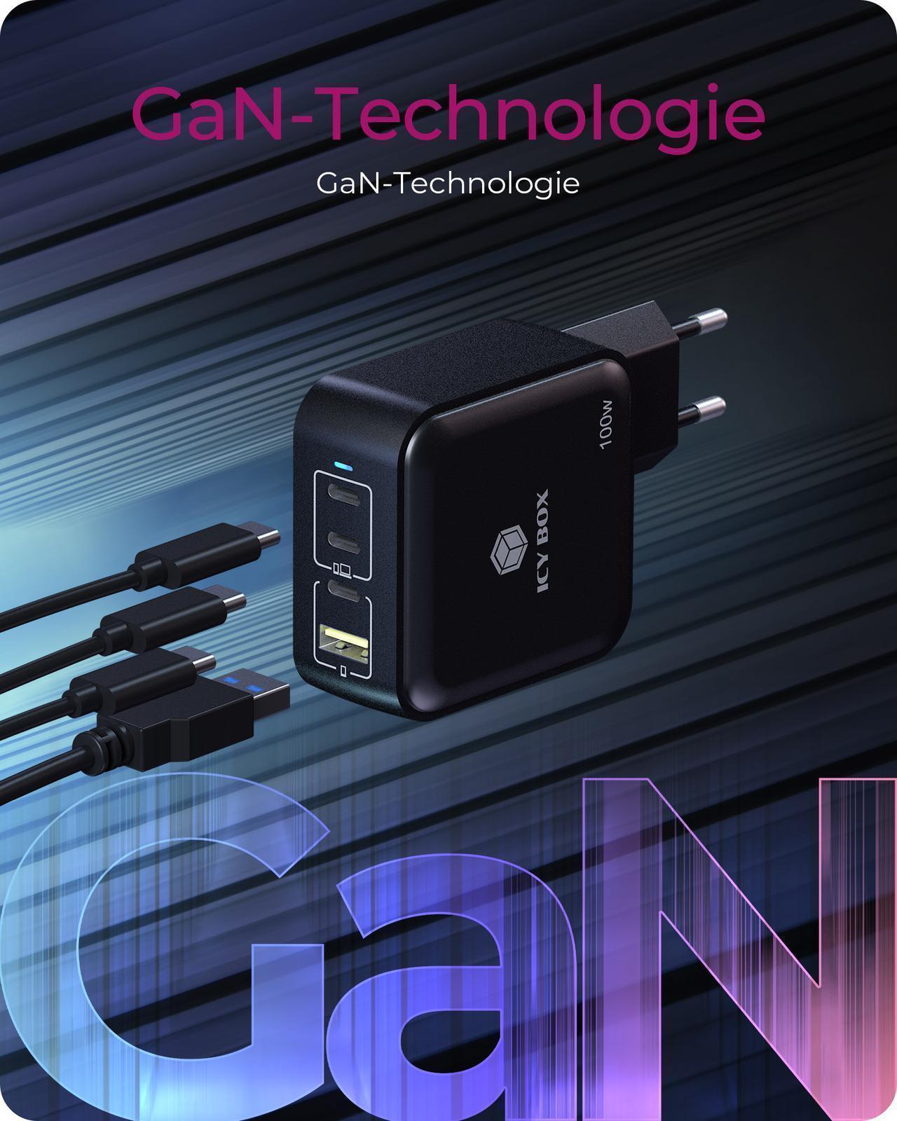 100W GaN Steckerladegerät mit Power Delivery 3.0 und GaN unterstützung