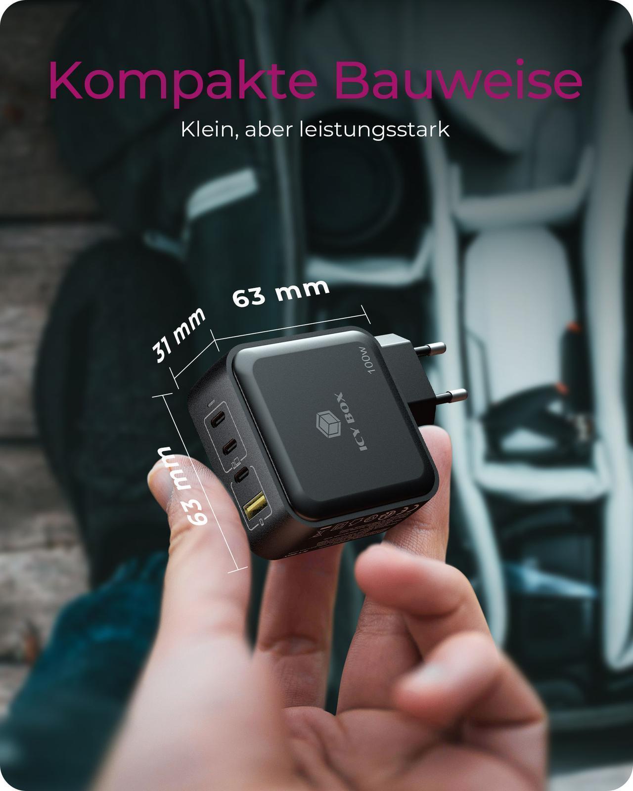 100W GaN Steckerladegerät mit Power Delivery 3.0 und GaN unterstützung