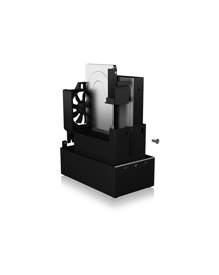 Raidgehäuse für 2x HDD/SSD mit USB 3.1 (Gen 2) Type-C® Anschluss und Lüfter