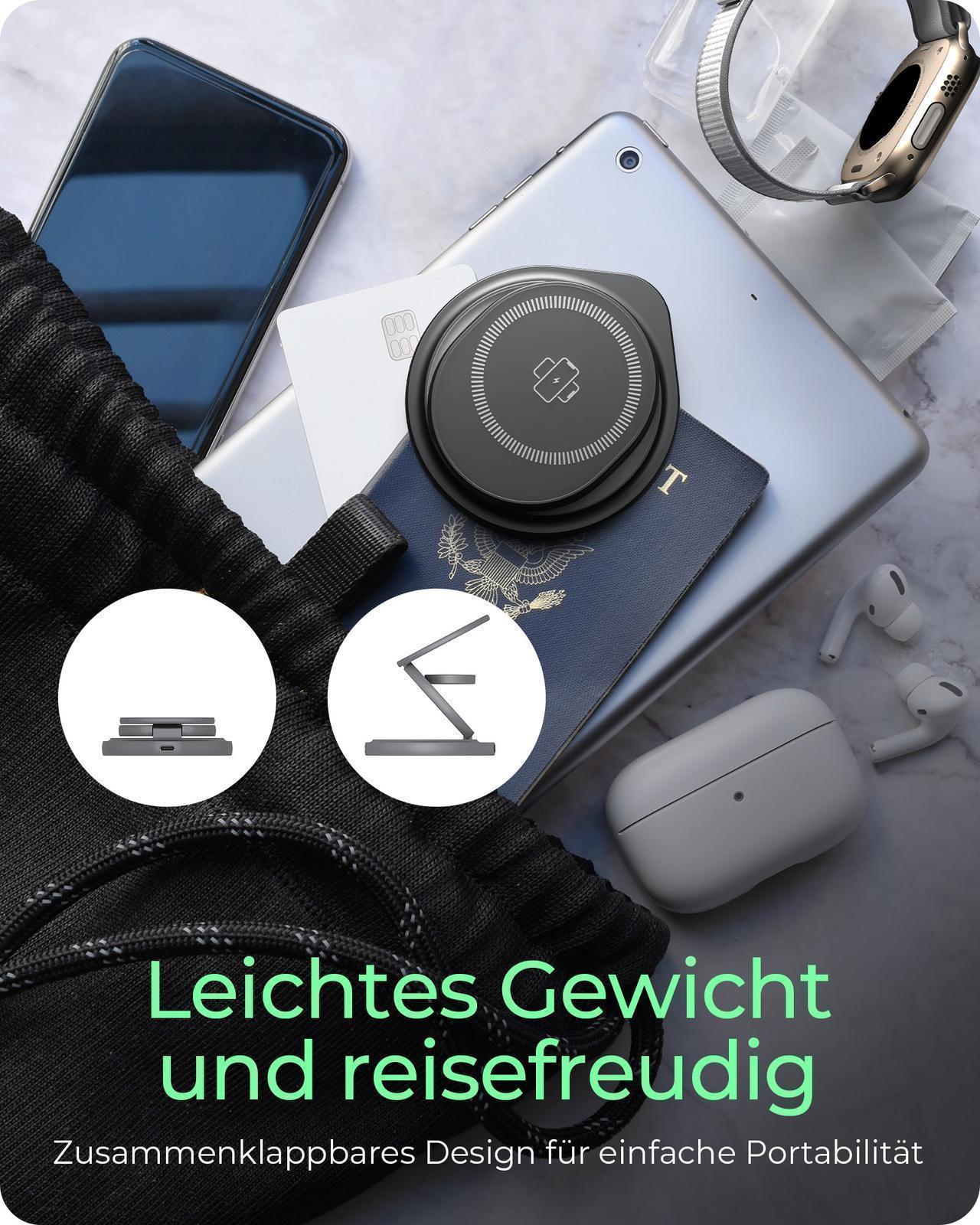 3-in-1 kabelloses Ladegerät-Ständer für Smartphones, Smartwatches und Kopfhörer