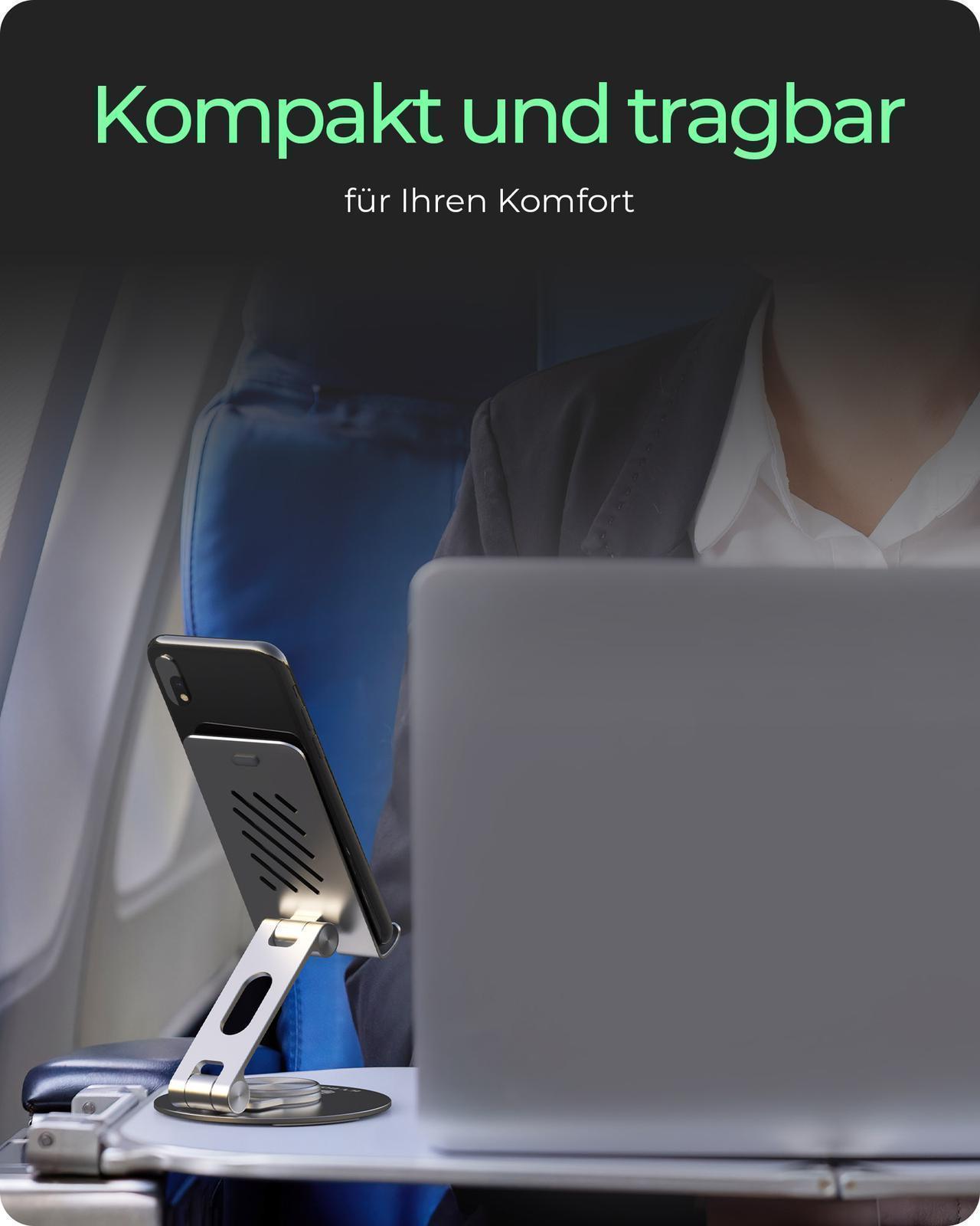 360° drehbarer und verstellbarer Smartphone- und Tablet-Ständer für bis zu 12.9"