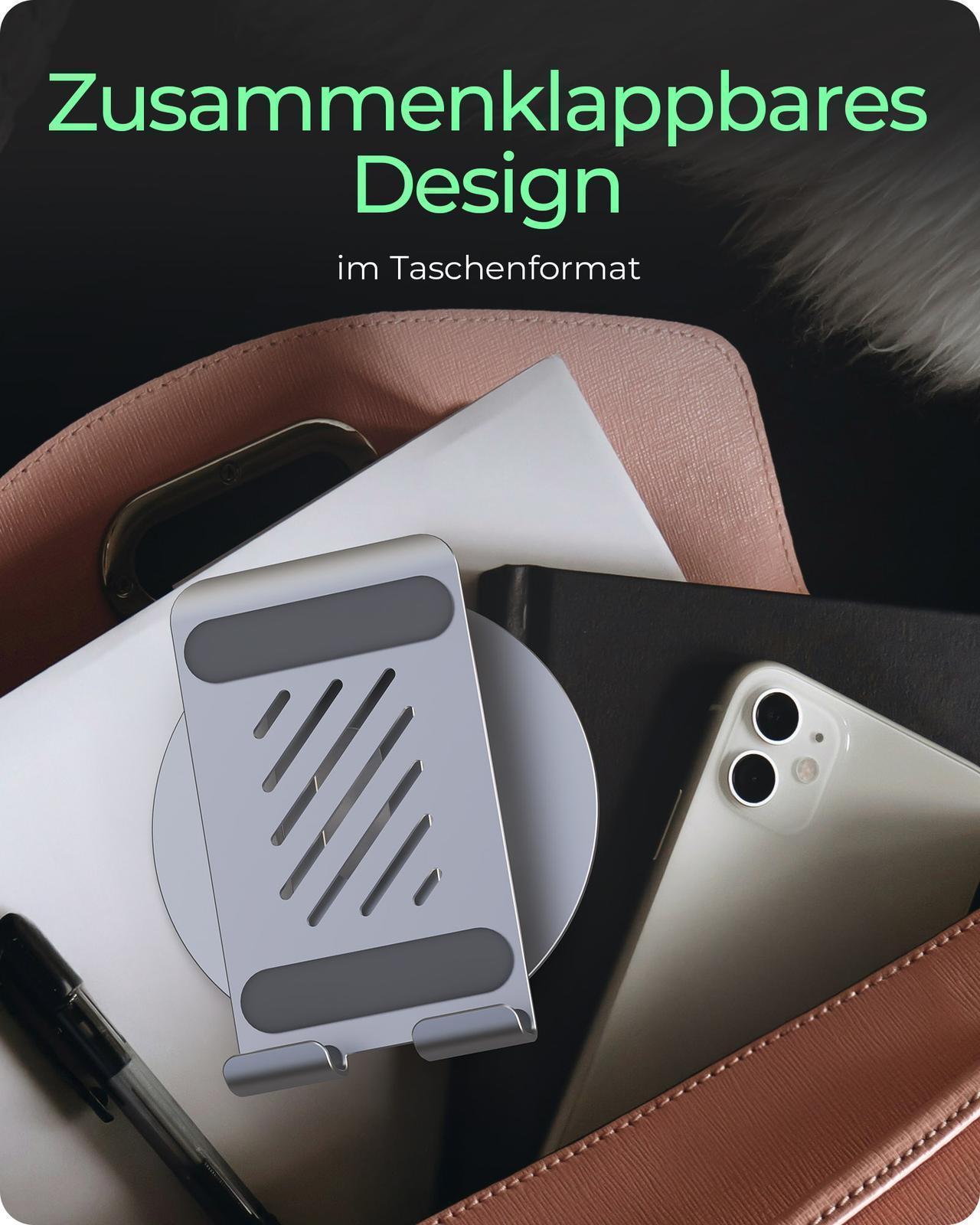 360° drehbarer und verstellbarer Smartphone- und Tablet-Ständer für bis zu 12.9"