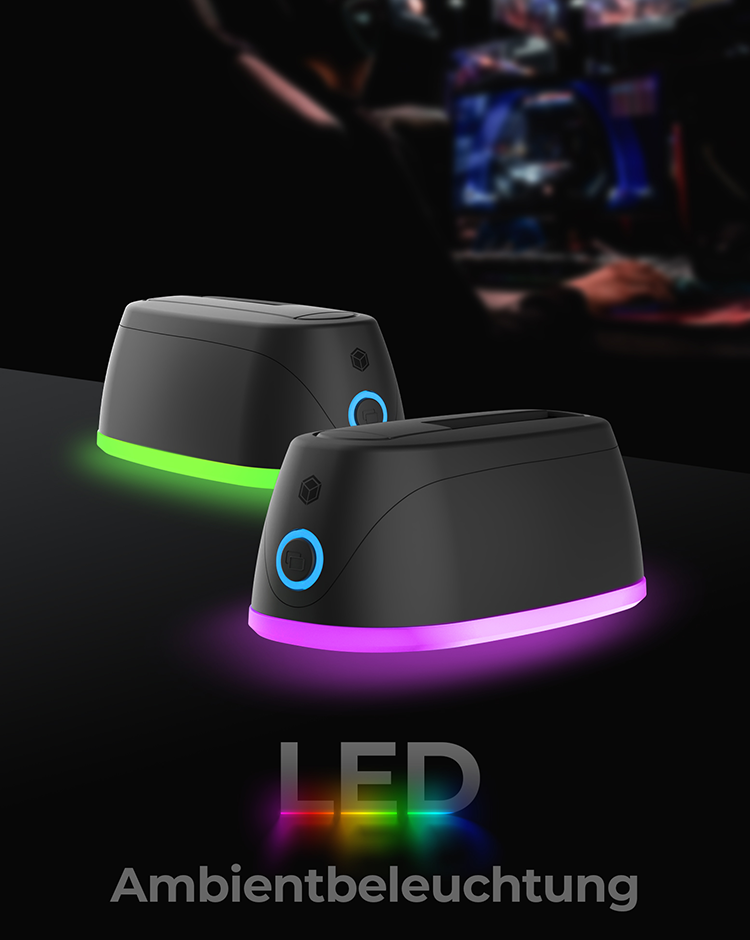 Dockingstation für 1x HDD/SSD mit USB 3.0 Type-A oder Type-C® Combo Kabel und LED Beleuchtung