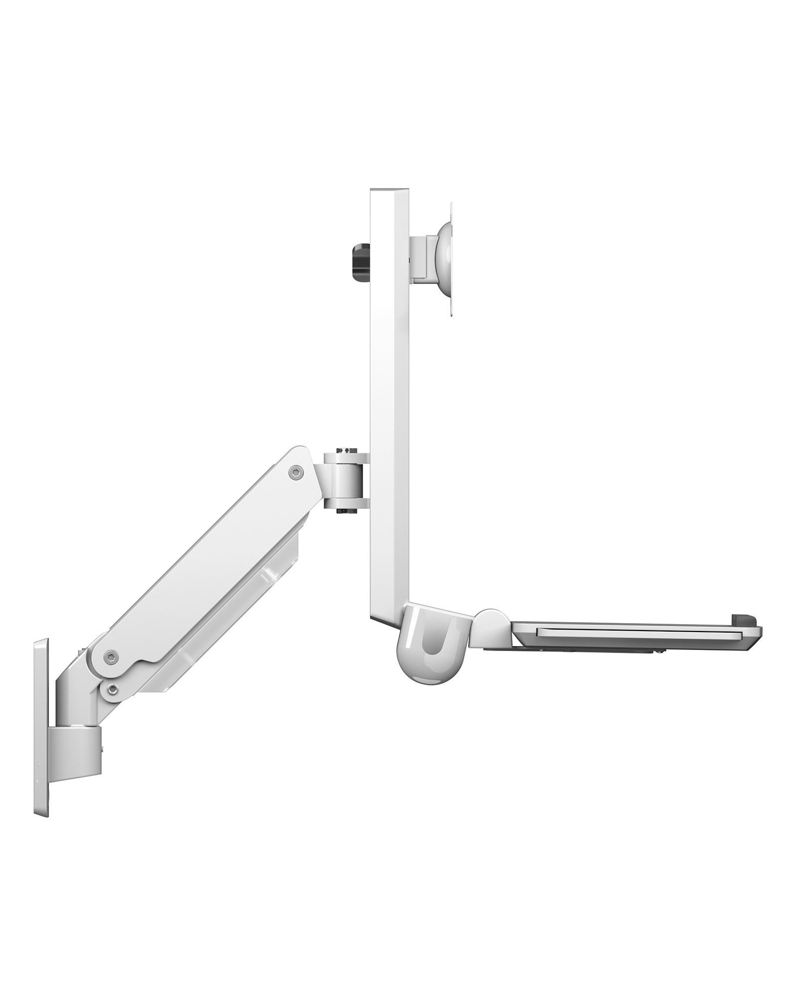 Wandhalterung für ein Monitor mit Tastatur- und Mausablage