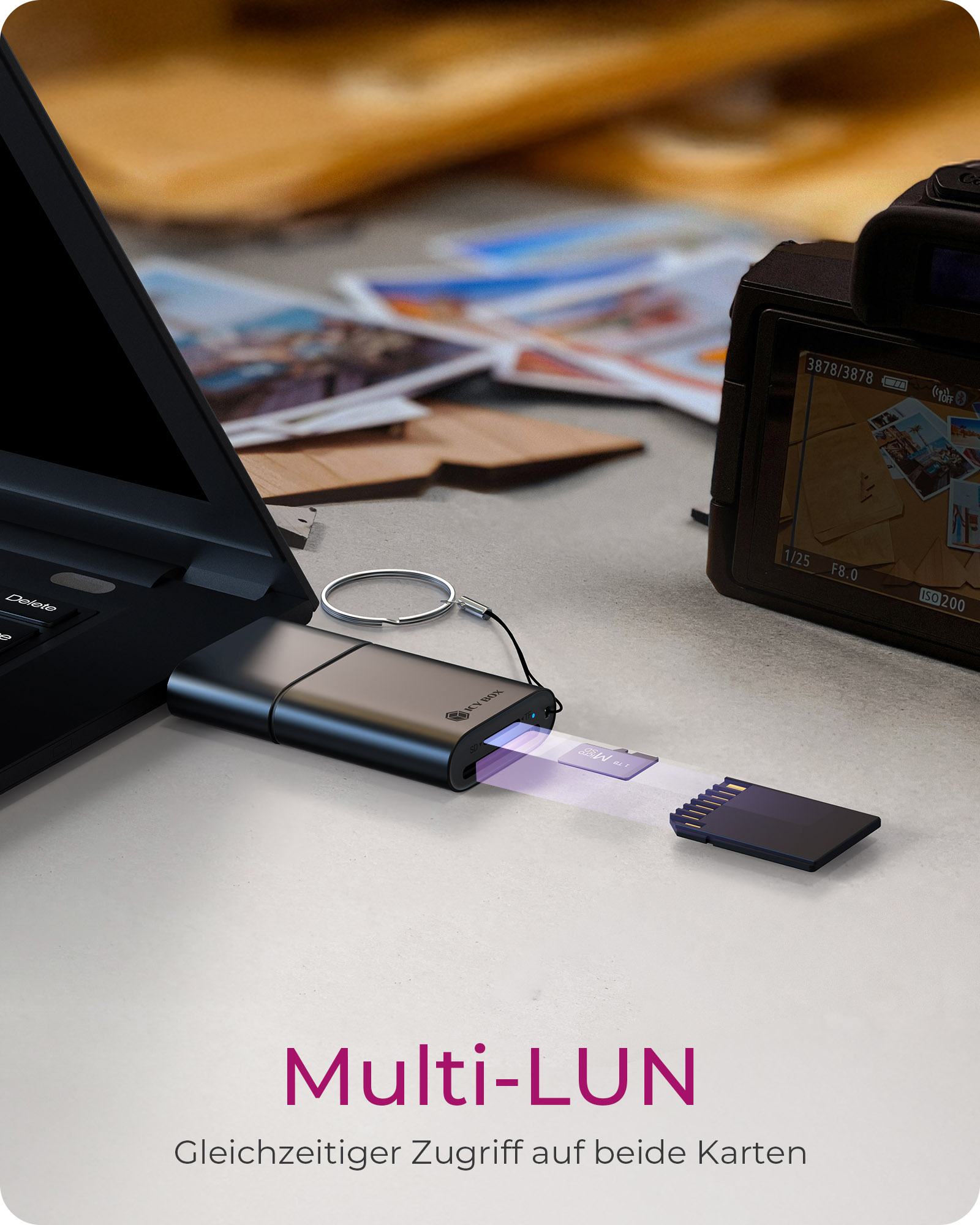 2-in-1 Kartenleser über USB Type-A & USB Type-C® Schnittstelle