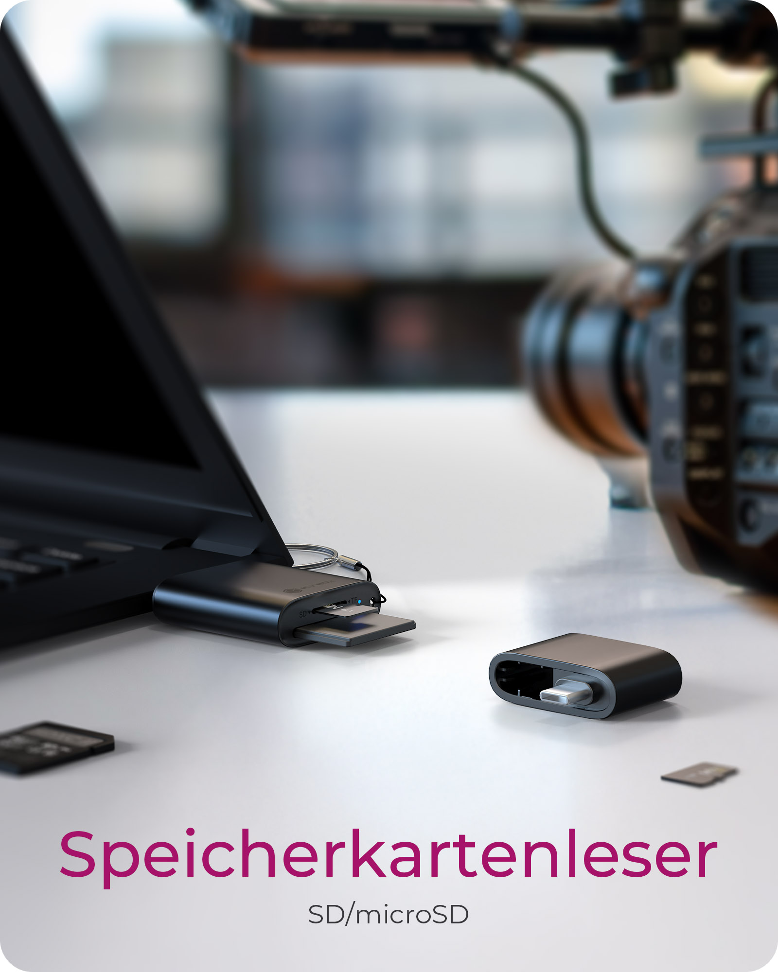 2-in-1 Kartenleser über USB Type-A & USB Type-C® Schnittstelle