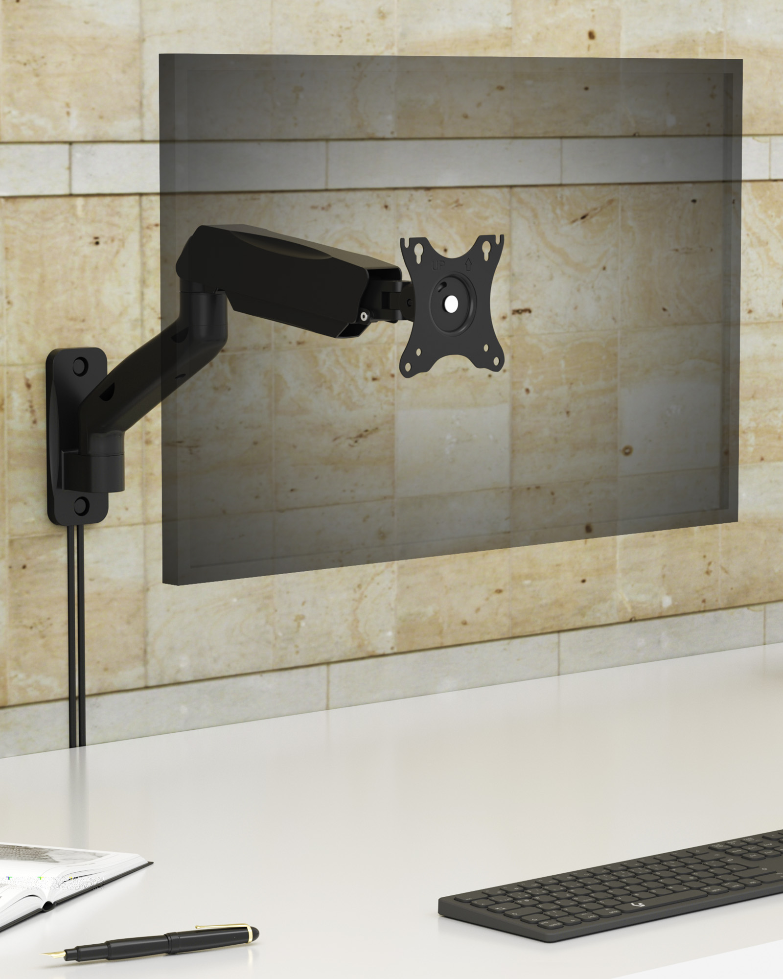 Monitorarm mit Wandhalterung für einen Monitor
