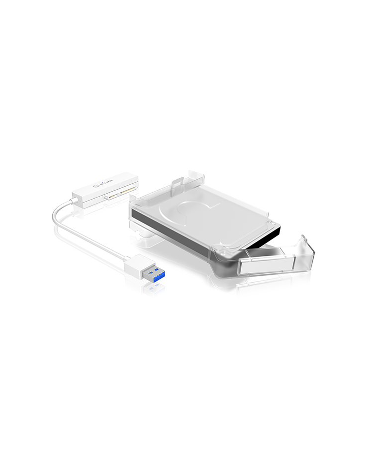 Adapter für 1x HDD/SSD mit USB 3.0 Type-A Anschluss und Kunststoffhülle
