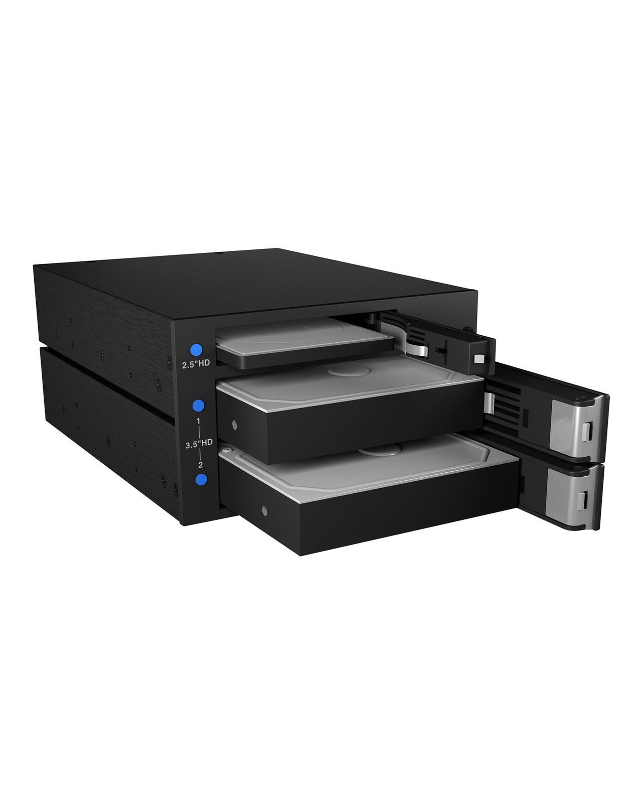 Backplane für 3x HDD/SSD für 2x 5,25" Schacht mit Schloss