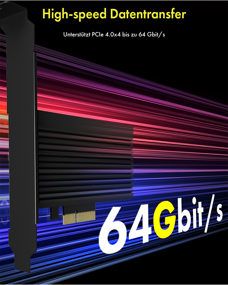 Wechselrahmen für 1x M.2 NVMe für PCIe Slot