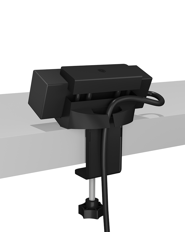 Halterung für USB Hub- und Steckdosenleisten mit Kabelmanagement, universell verwendbar