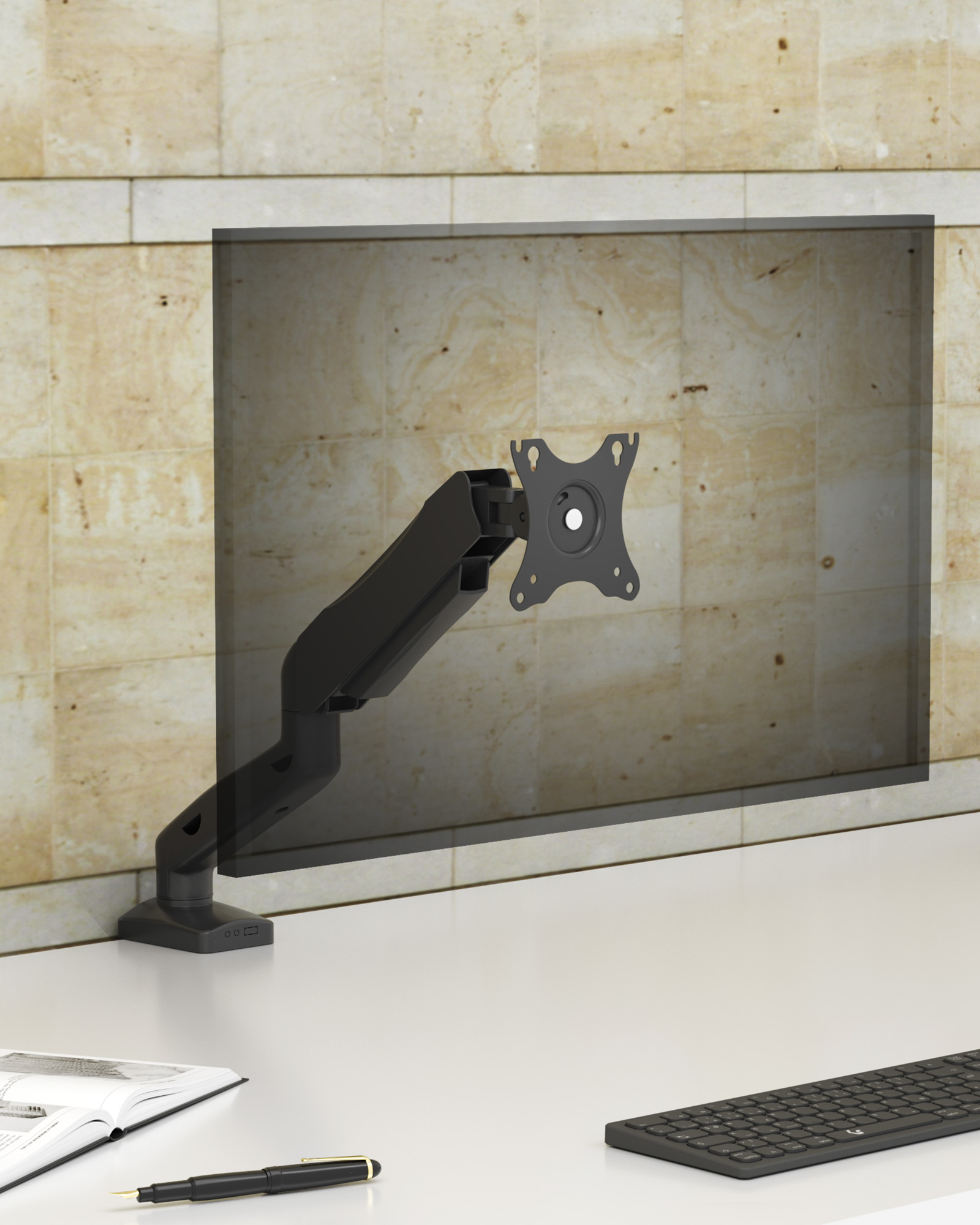 Einfacher Monitorarm Tischmontage