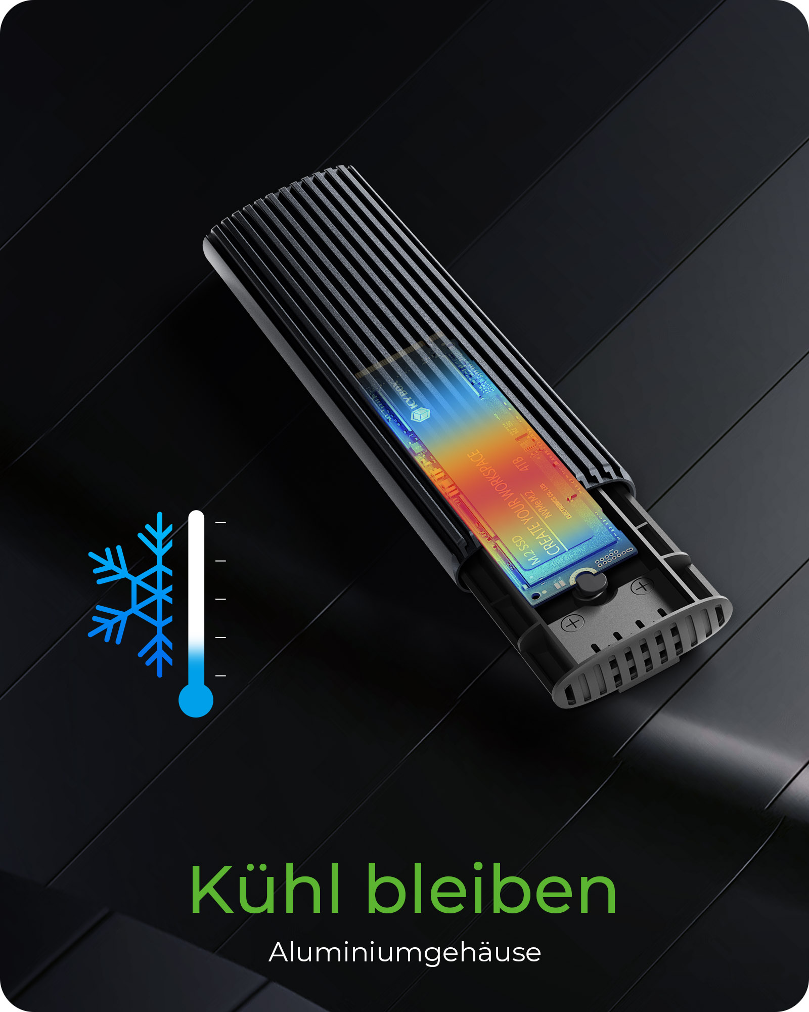 M.2 NVMe & SATA SSD Gehäuse mit USB Type-C®