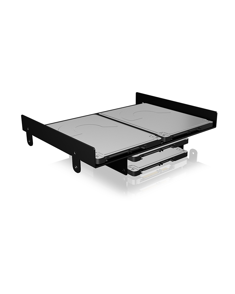 Einbaumrahmen für 2x HDD/SSD für 1x 5.25" Schacht