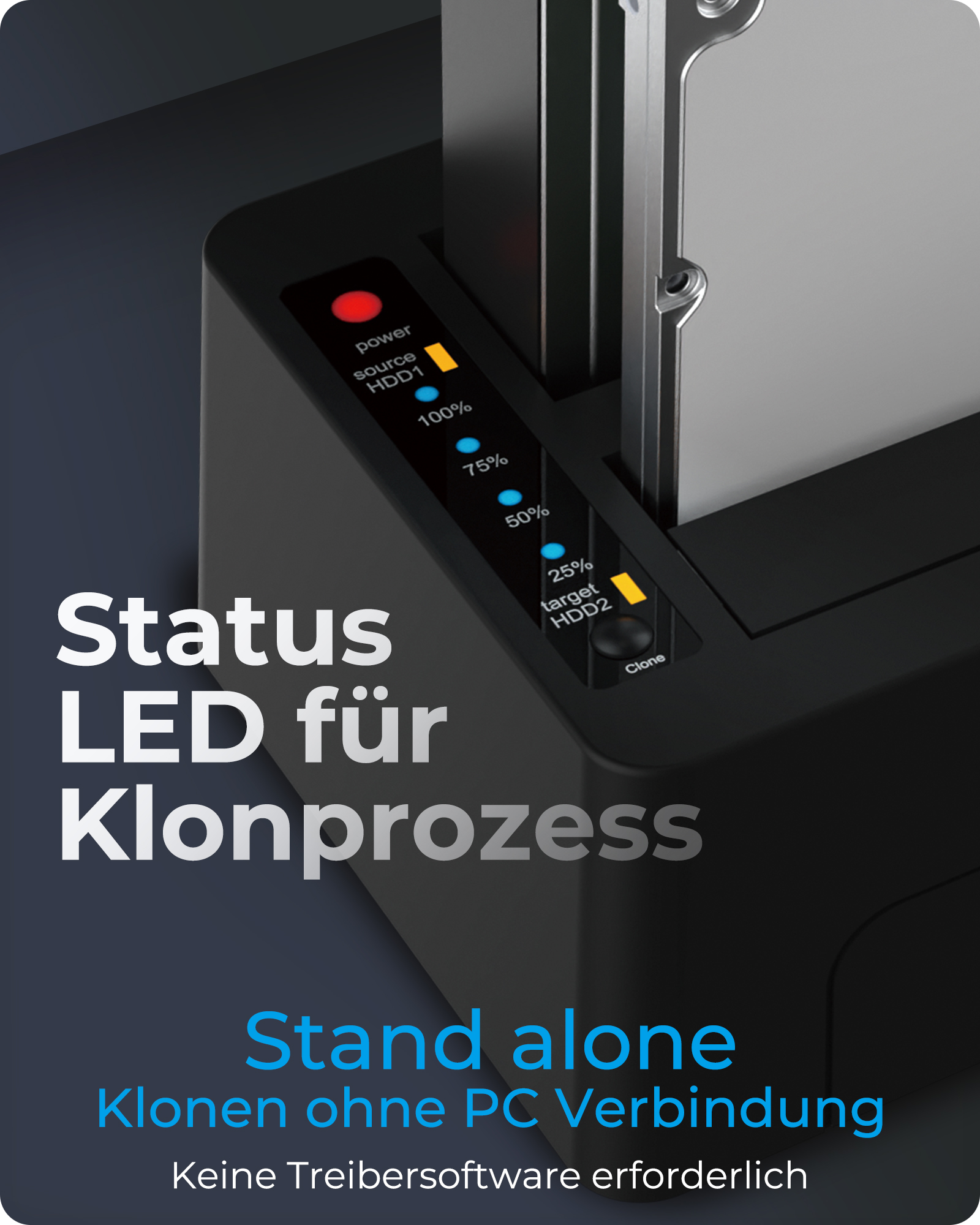 Klon- und DockingStation für 2,5" oder 3,5" SATA Laufwerke